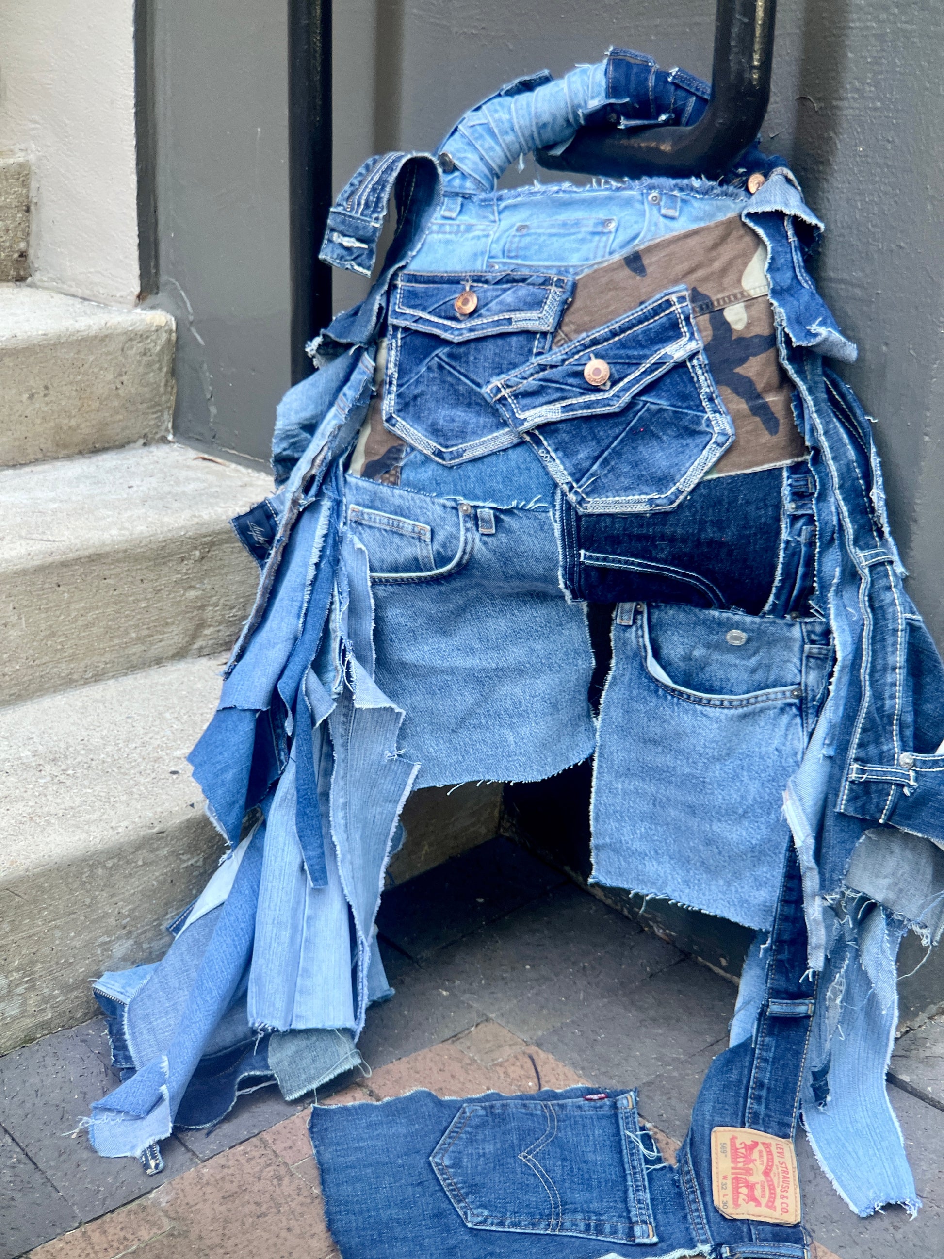Janky Denim On Denim Ugly Jean Bag