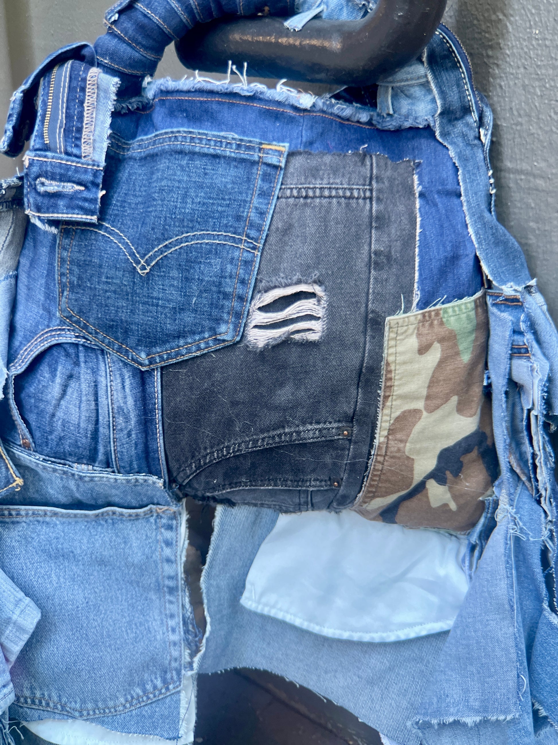 Janky Denim On Denim Ugly Jean Bag