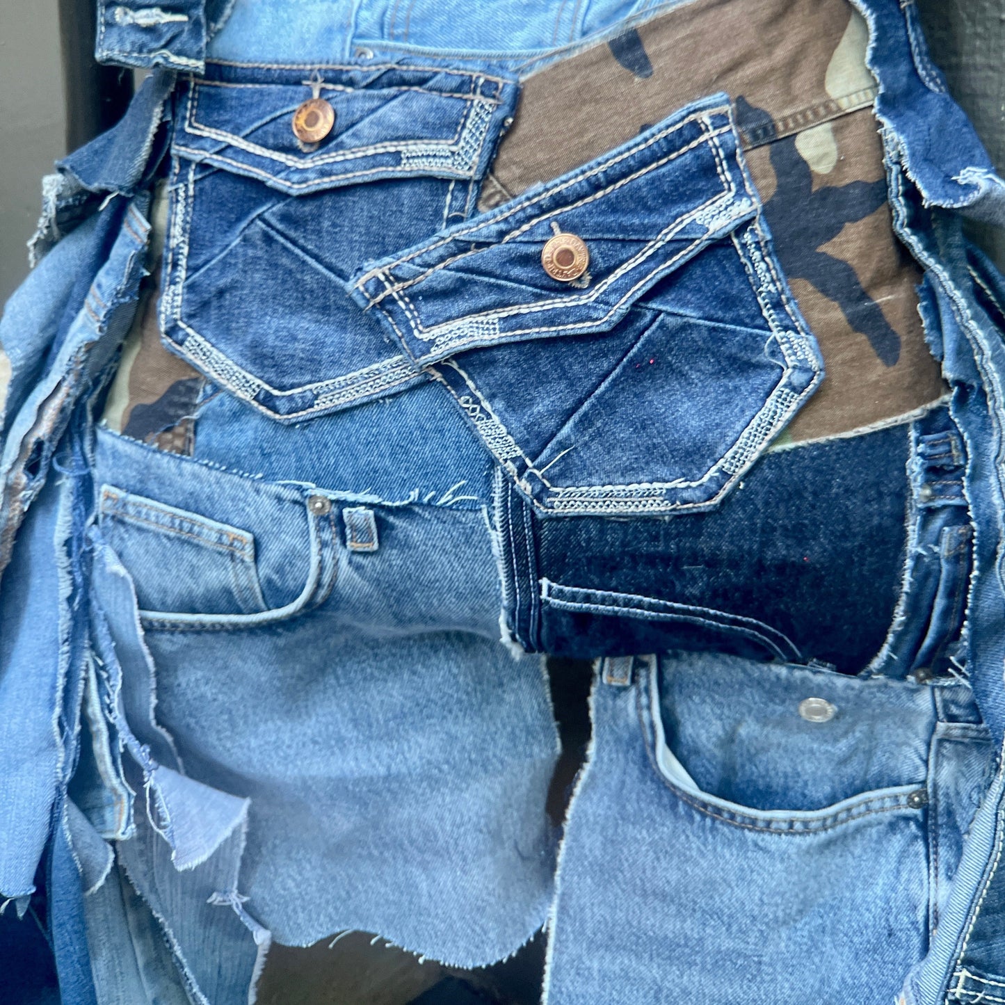 Janky Denim On Denim Ugly Jean Bag