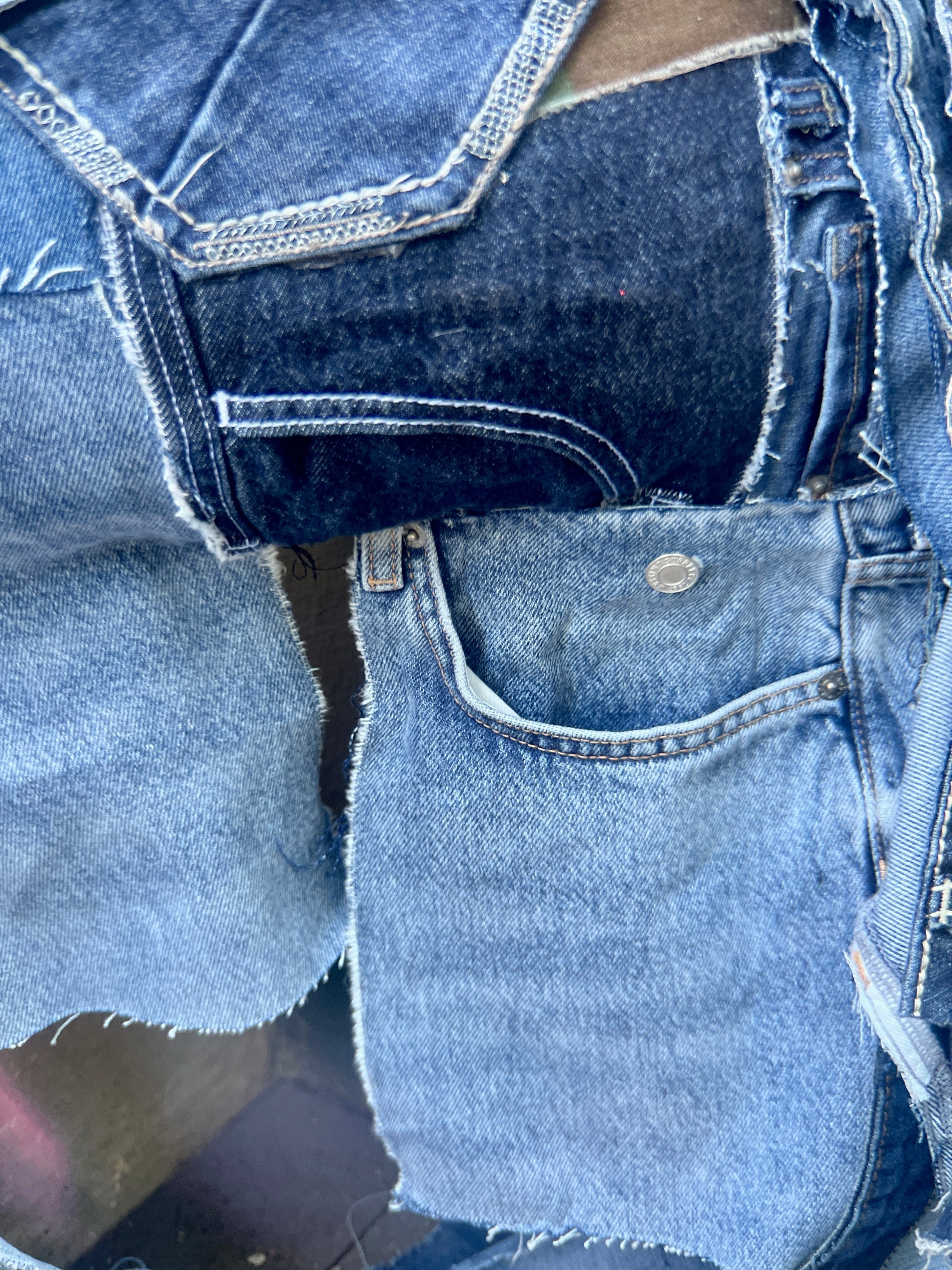 Janky Denim On Denim Ugly Jean Bag