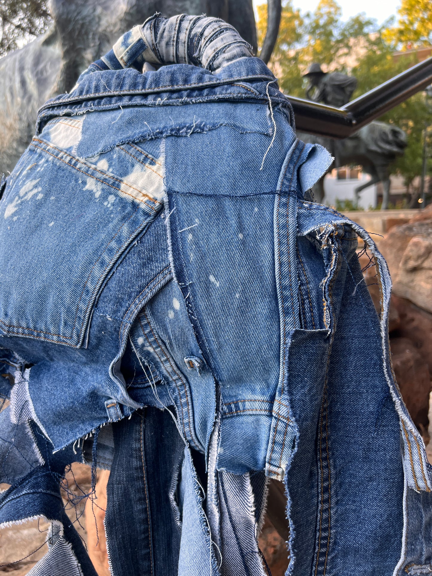 Always Fly Ugly Denim Raggedy Grunge Bag