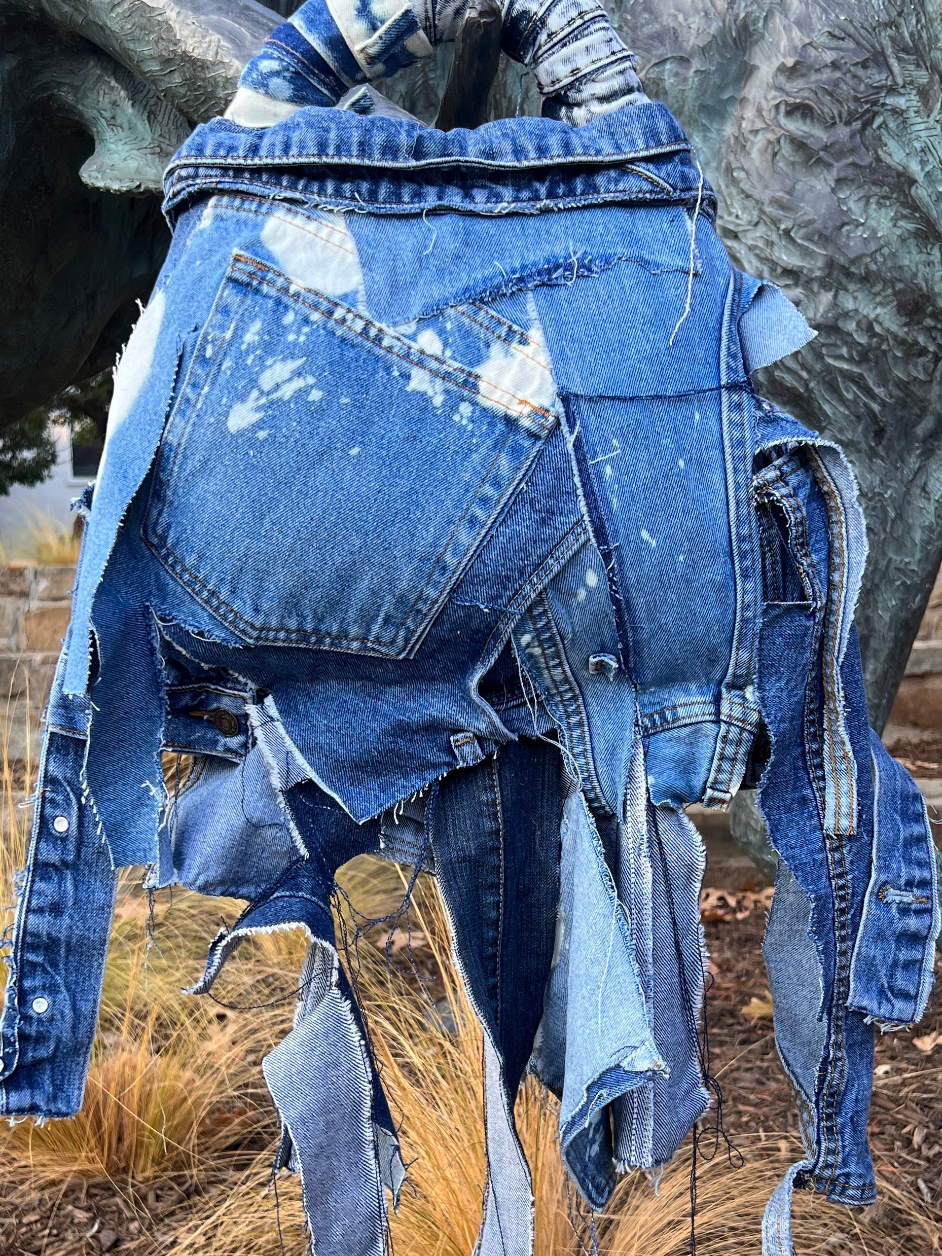 Always Fly Ugly Denim Raggedy Grunge Bag