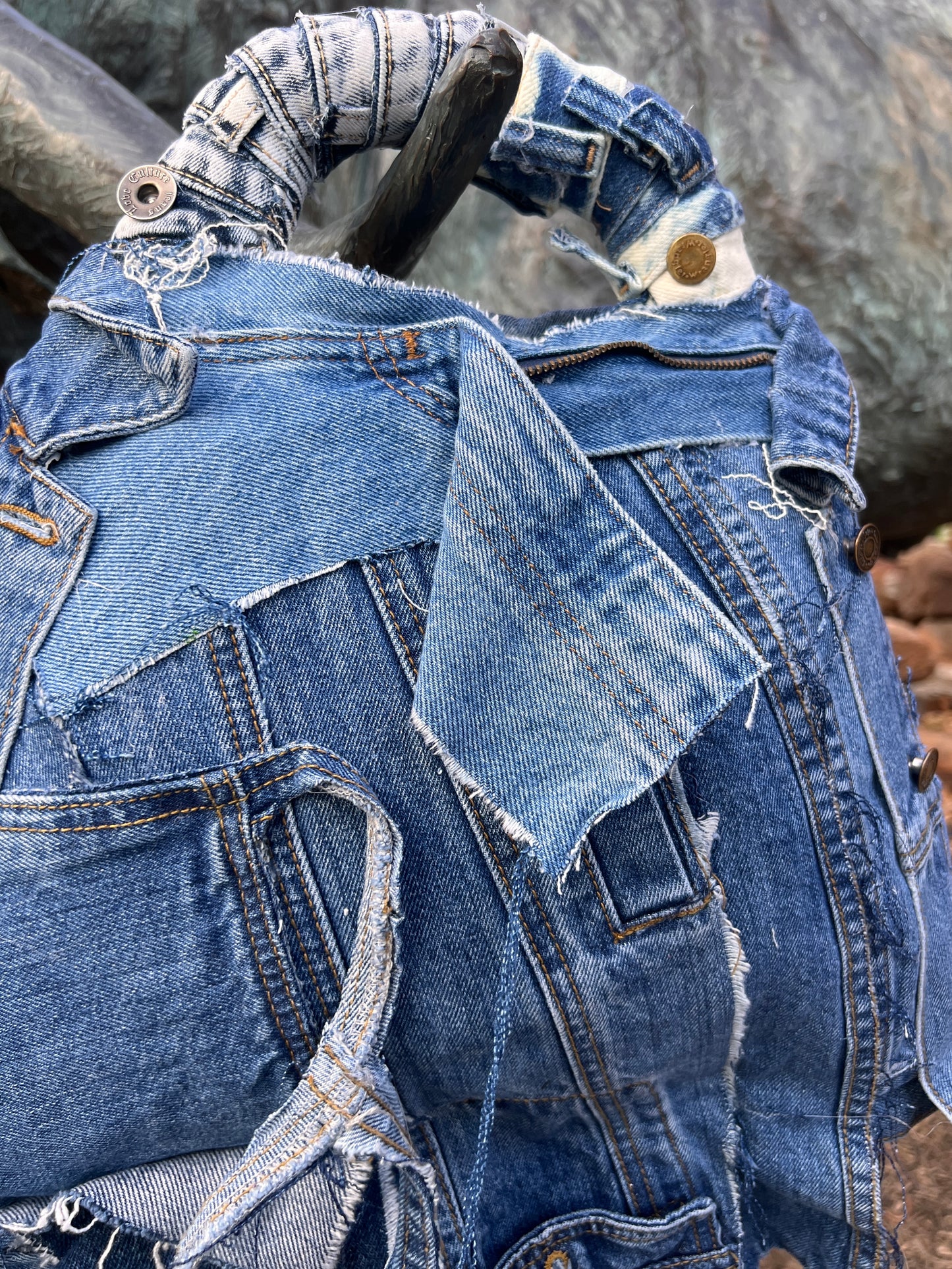 Always Fly Ugly Denim Raggedy Grunge Bag