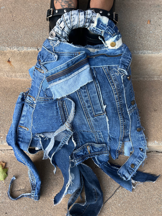 Always Fly Ugly Denim Raggedy Grunge Bag