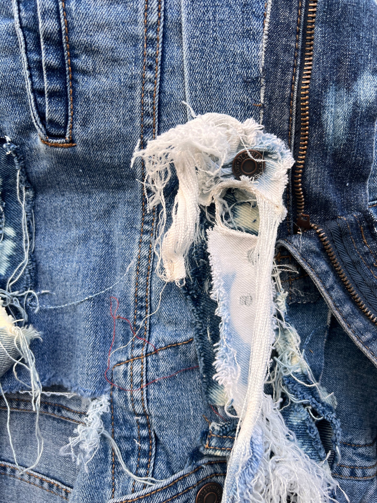 She Shady Ugly Denim Grunge Raggedy Bag