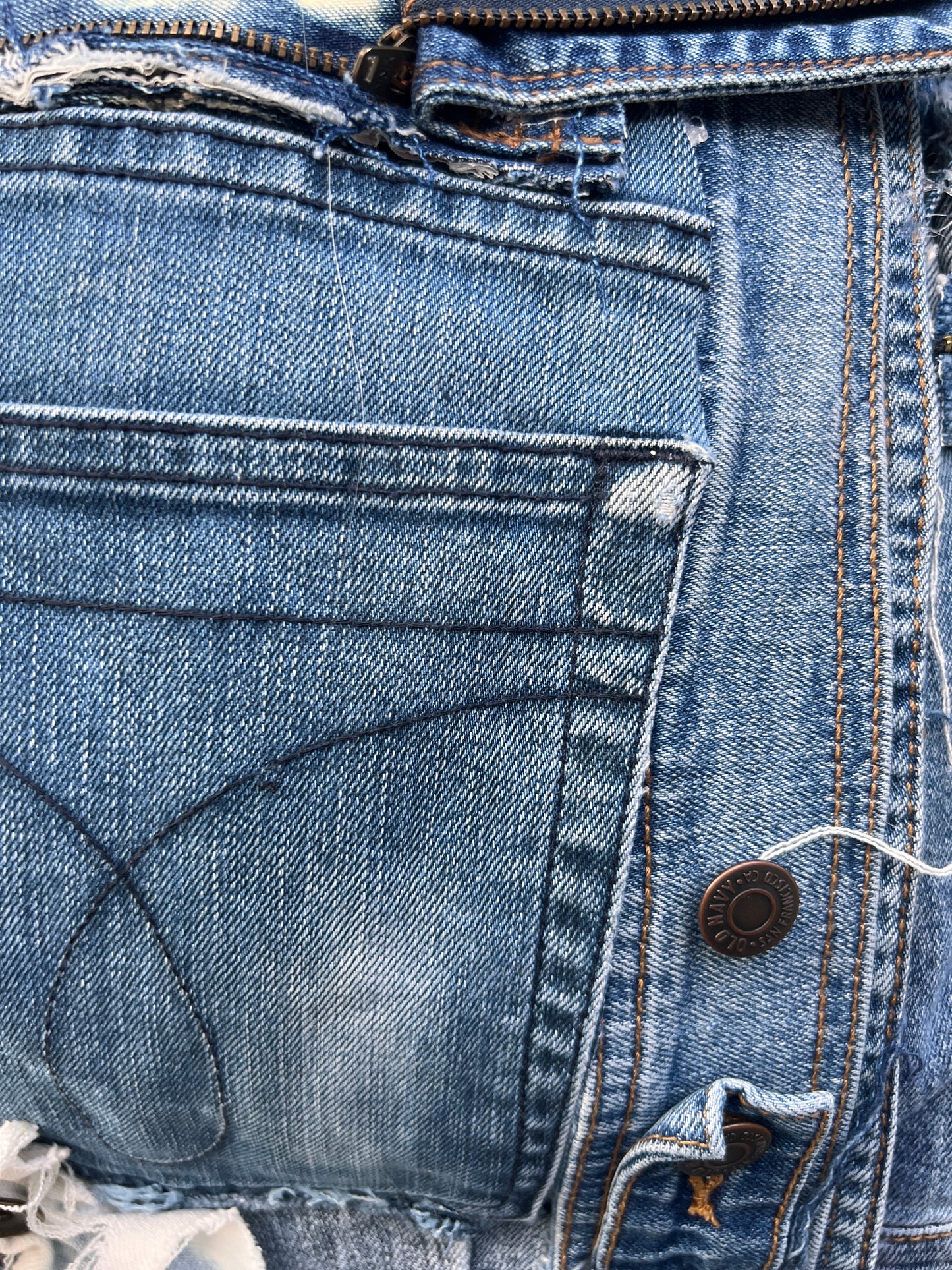 She Shady Ugly Denim Grunge Raggedy Bag