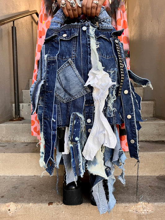 Miss Understood Ugly denim Grunge Bag