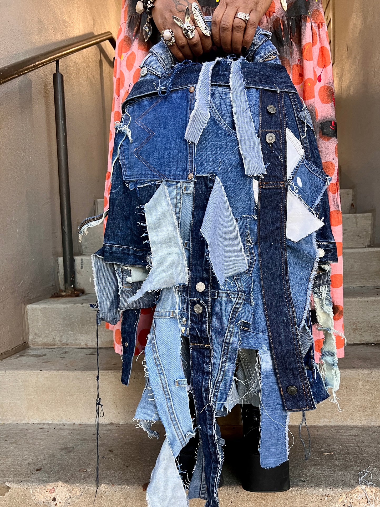 Miss Understood Ugly denim Grunge Bag