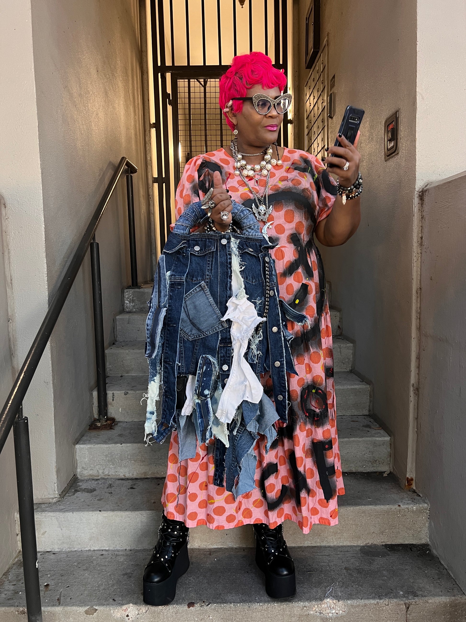 Miss Understood Ugly denim Grunge Bag