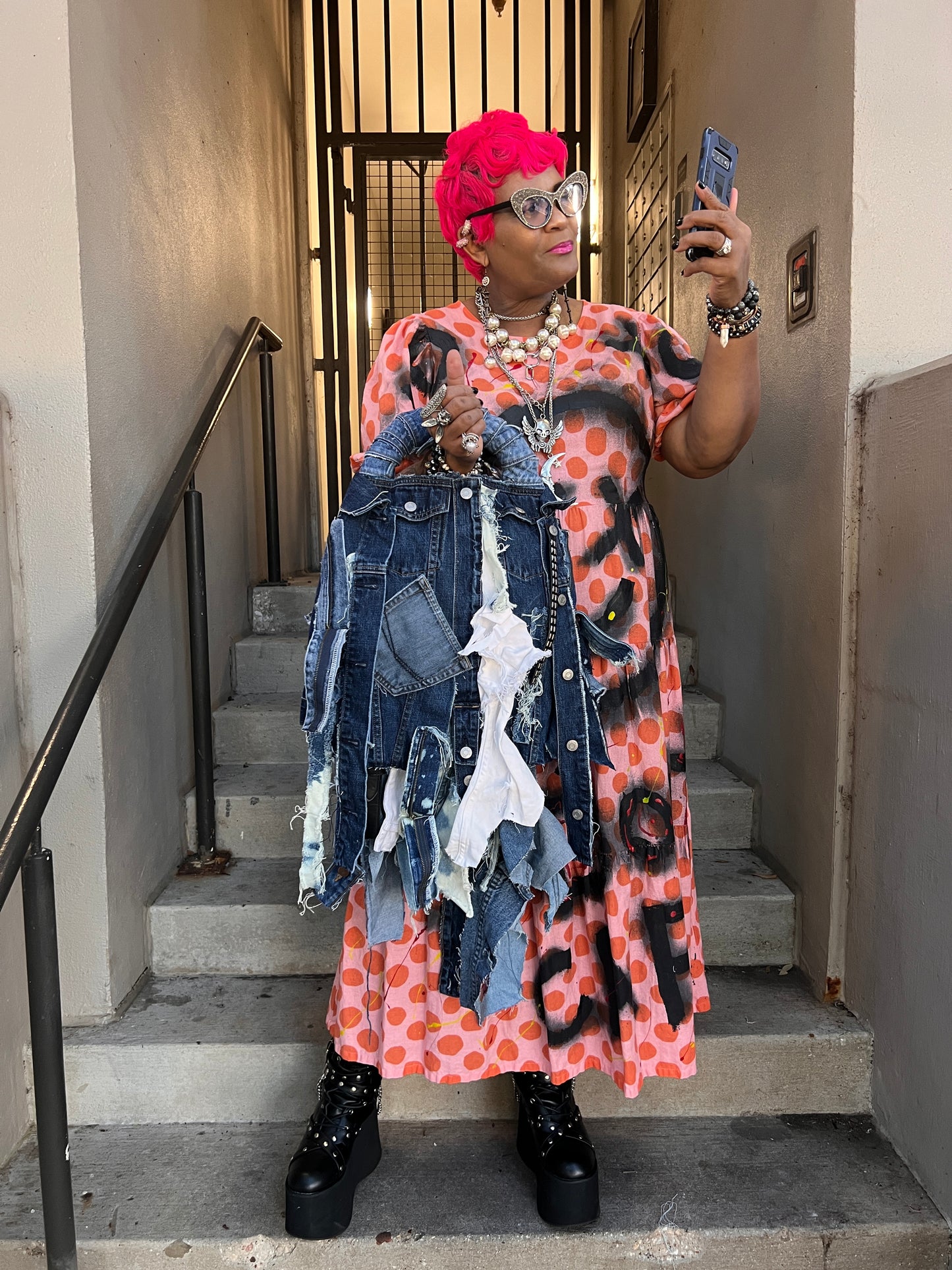 Miss Understood Ugly denim Grunge Bag