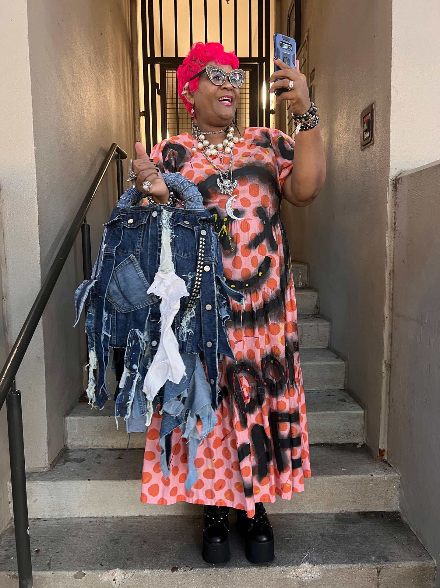 Miss Understood Ugly denim Grunge Bag