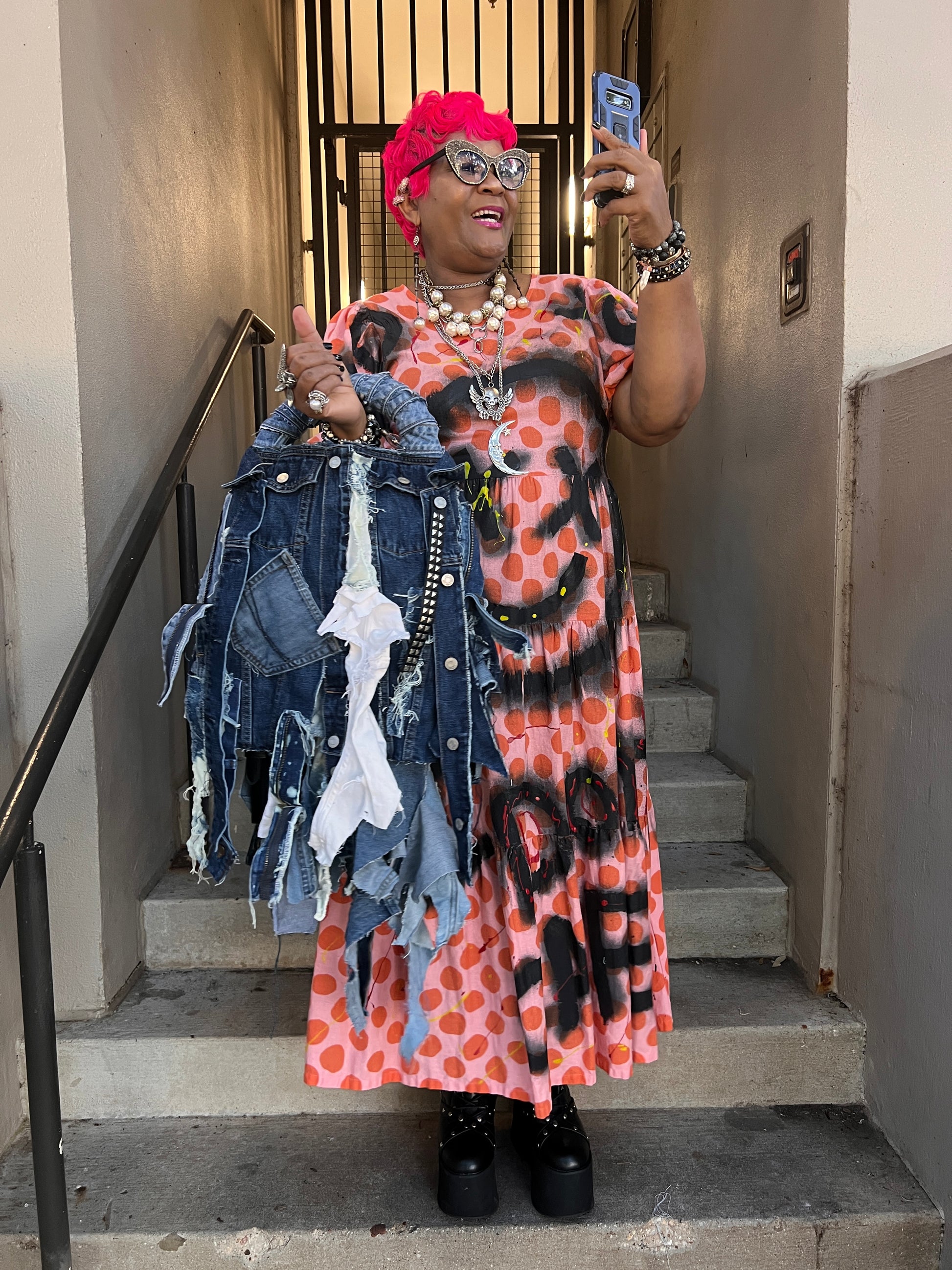 Miss Understood Ugly denim Grunge Bag
