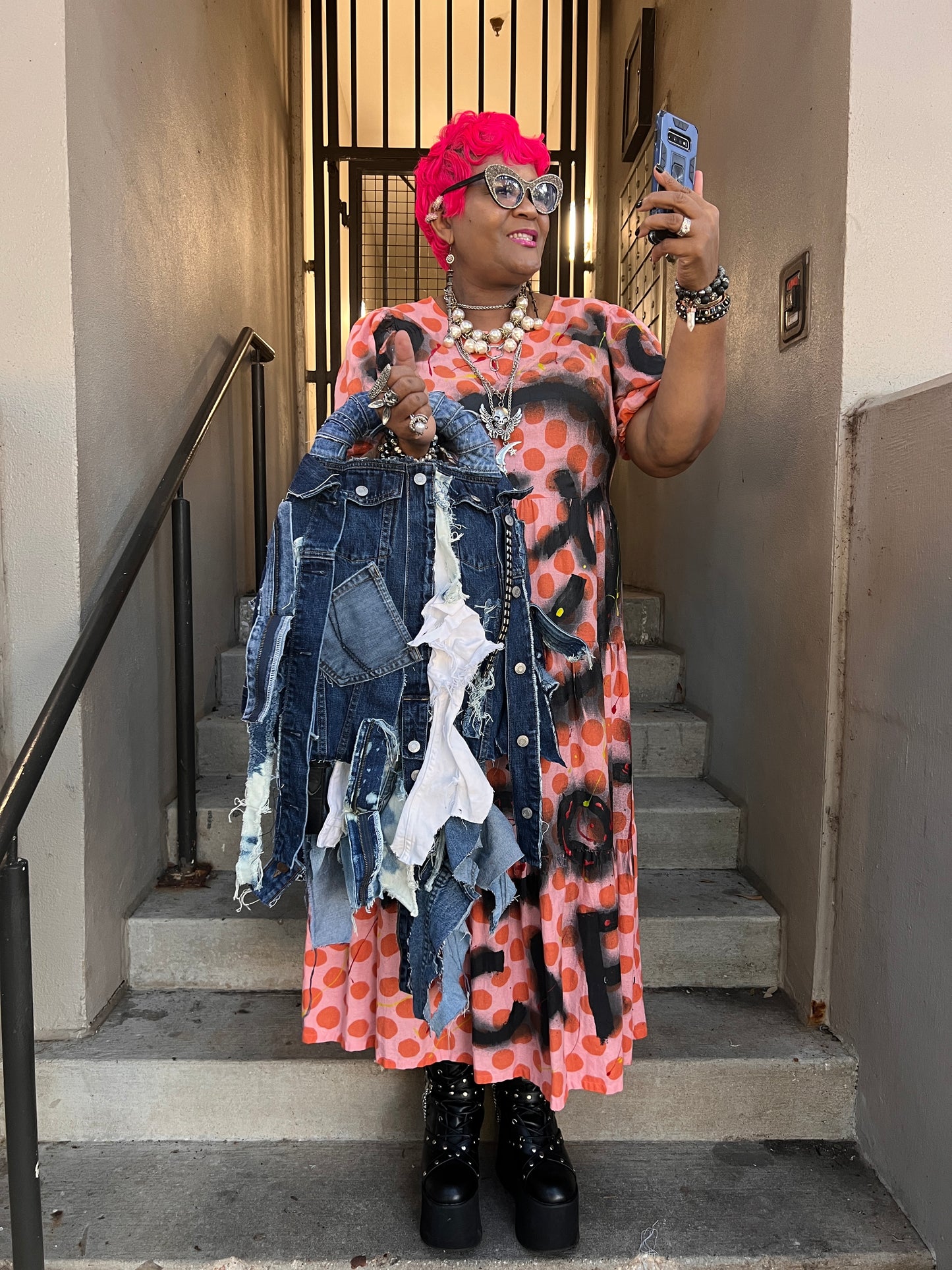 Miss Understood Ugly denim Grunge Bag