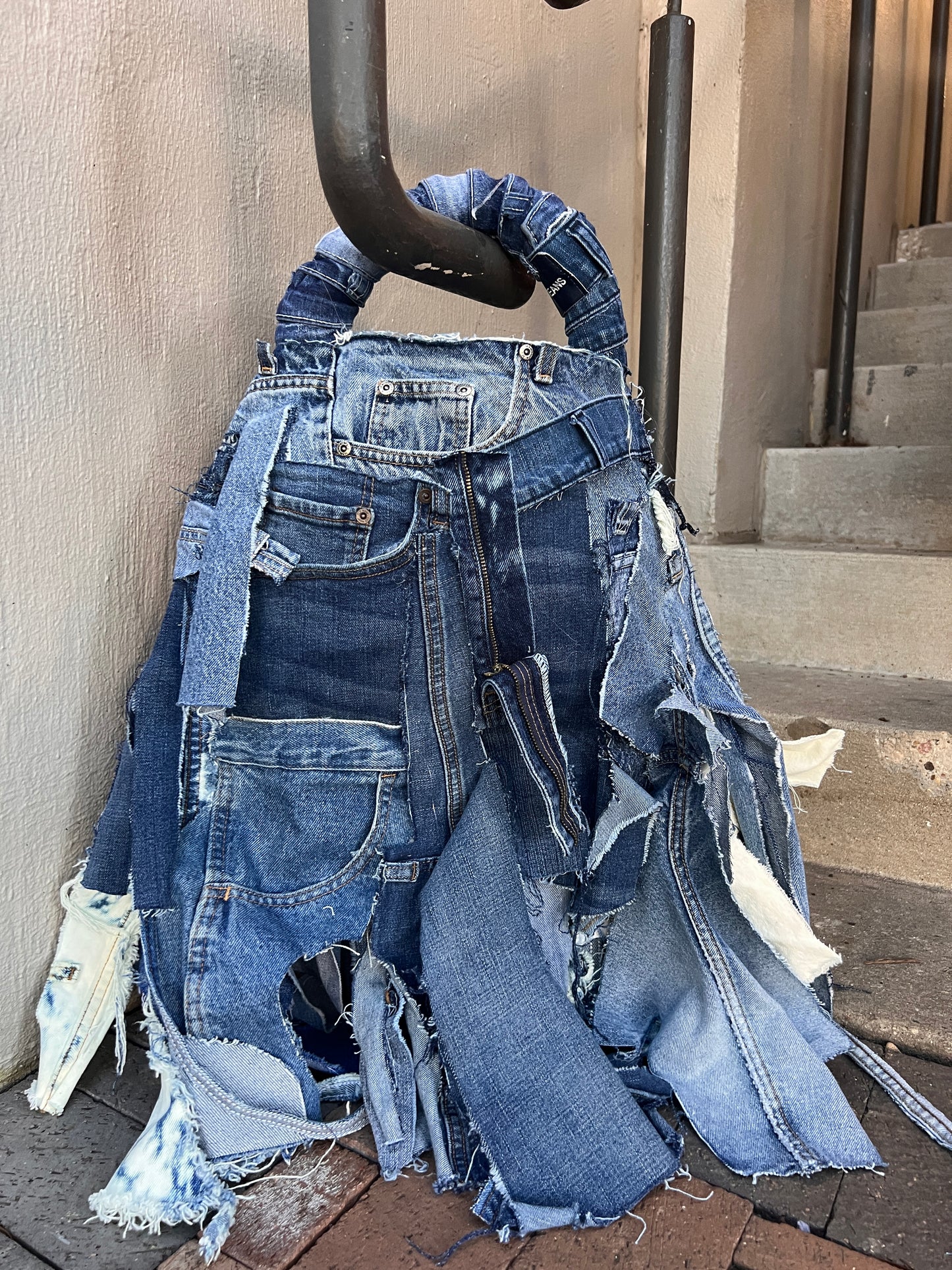 Always Doing It Big Ugly Denim Grunge XL Bag