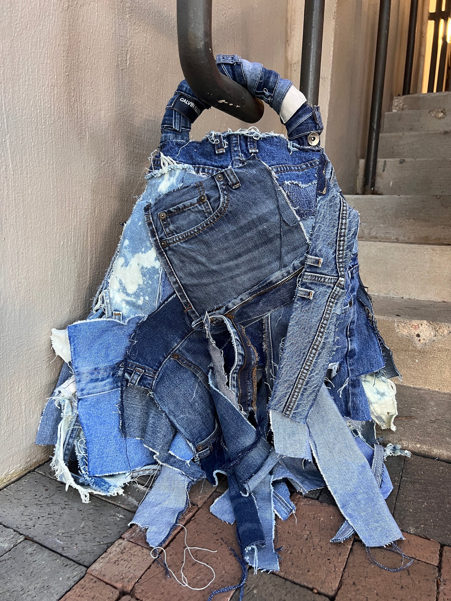 Always Doing It Big Ugly Denim Grunge XL Bag