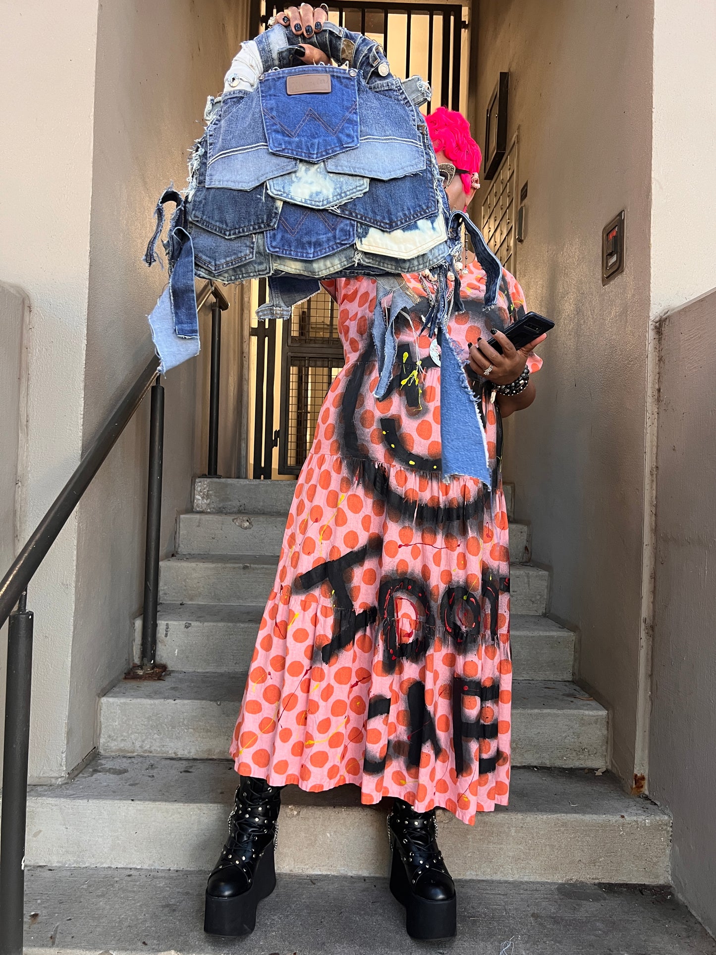 Ugly Destruction Denim Pocket Grunge Bag: Weird Style