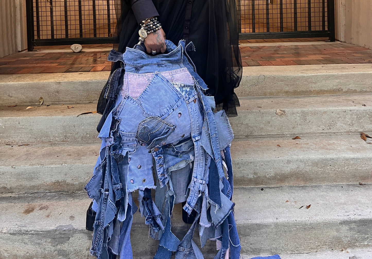 Denim Patch Funky Grunge Ugly Jean Bag