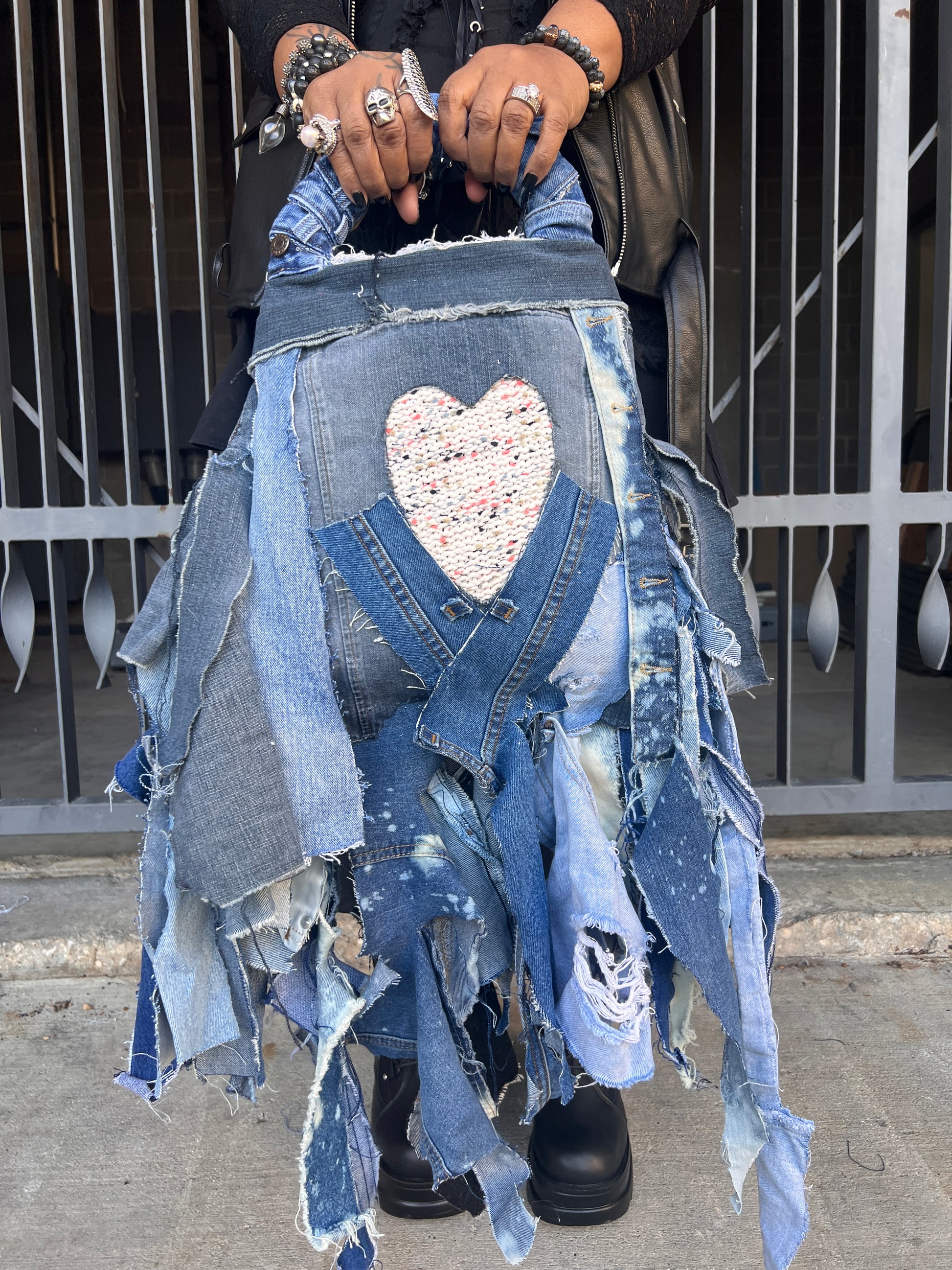 Always Blessed And Winning Ugly Denim Grunge Big Bag