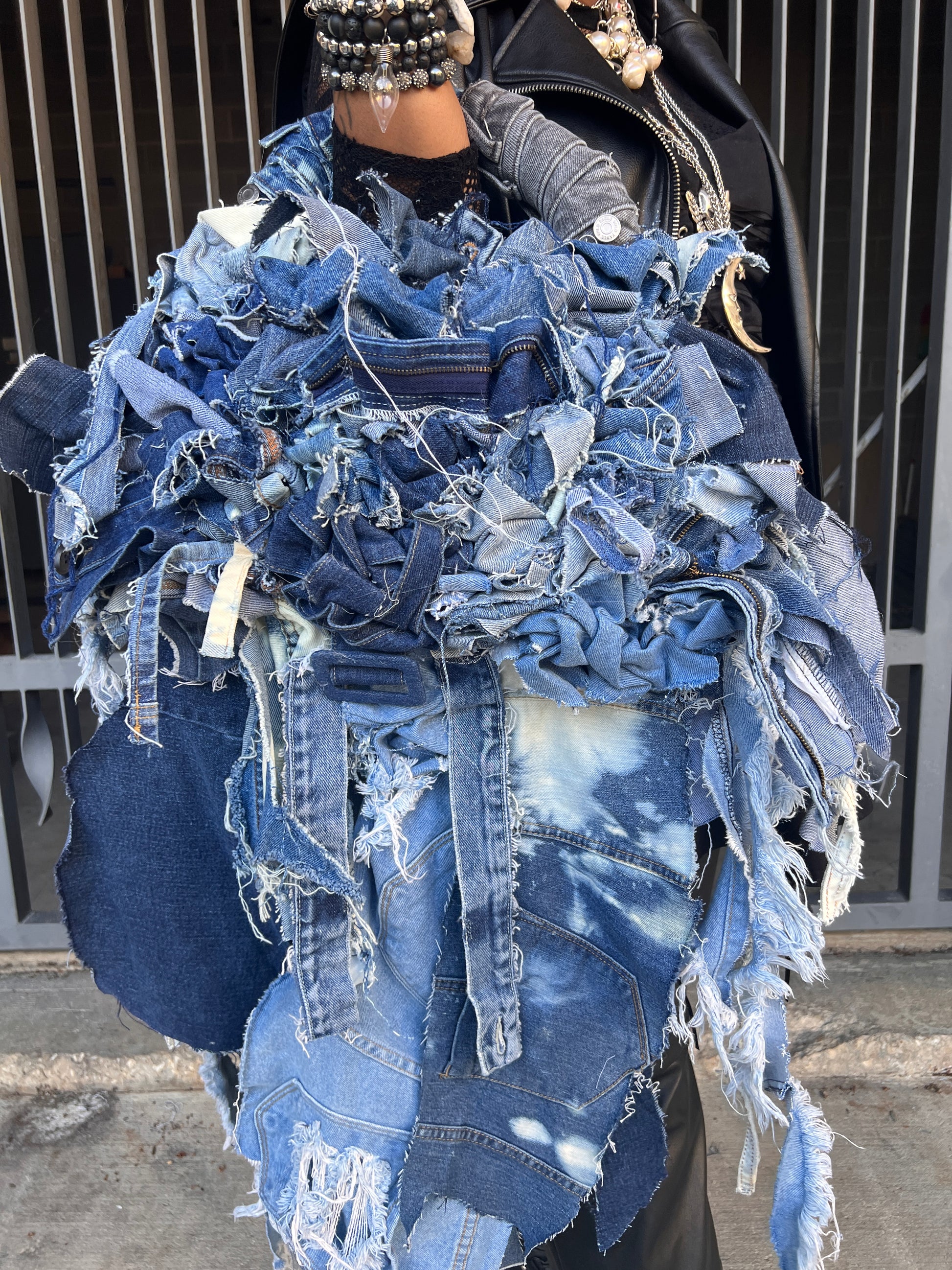 Always A Seen Queen Extra Big Ugly Denim Trashy Style Bag