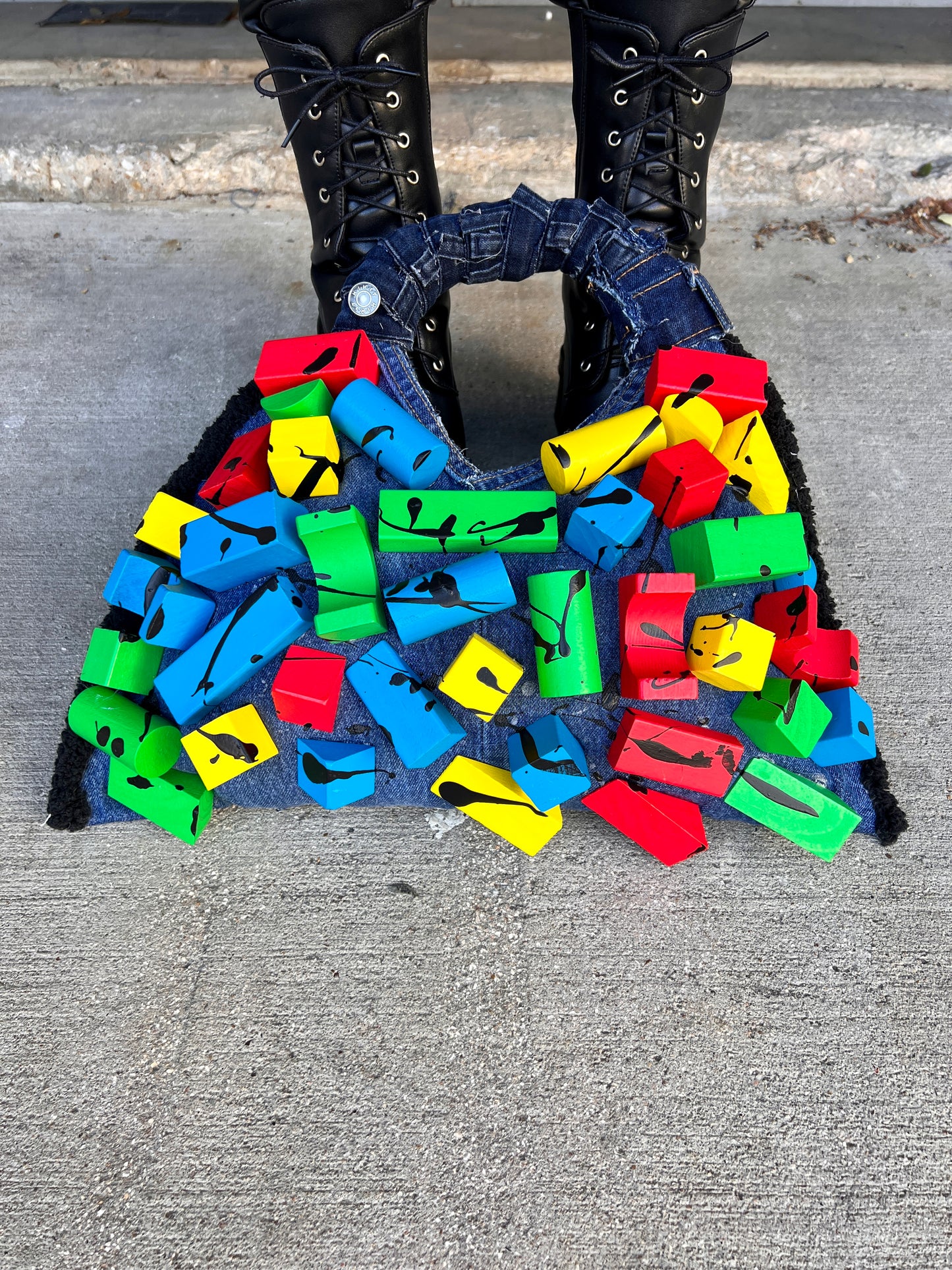 Stranger Things Funky Block Denim Bag Noticeably Unique