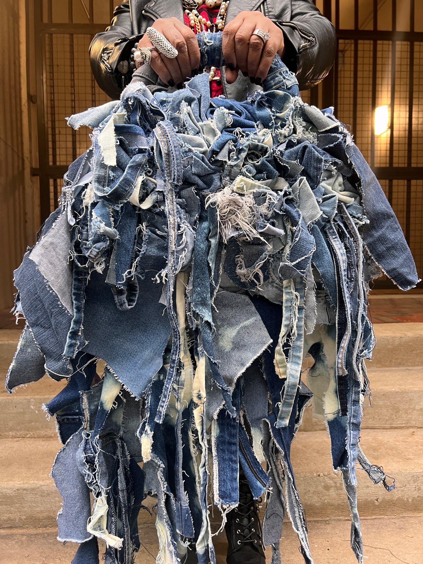 Never Basic Ugly Denim Funky Grunge Bag