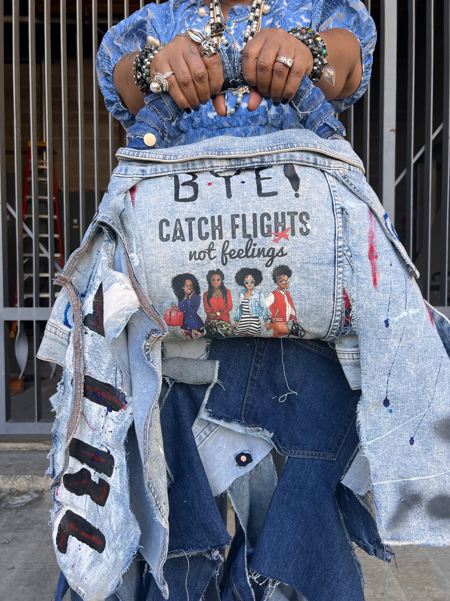 Girl Bye We Catch Flights Ugly Denim Bag
