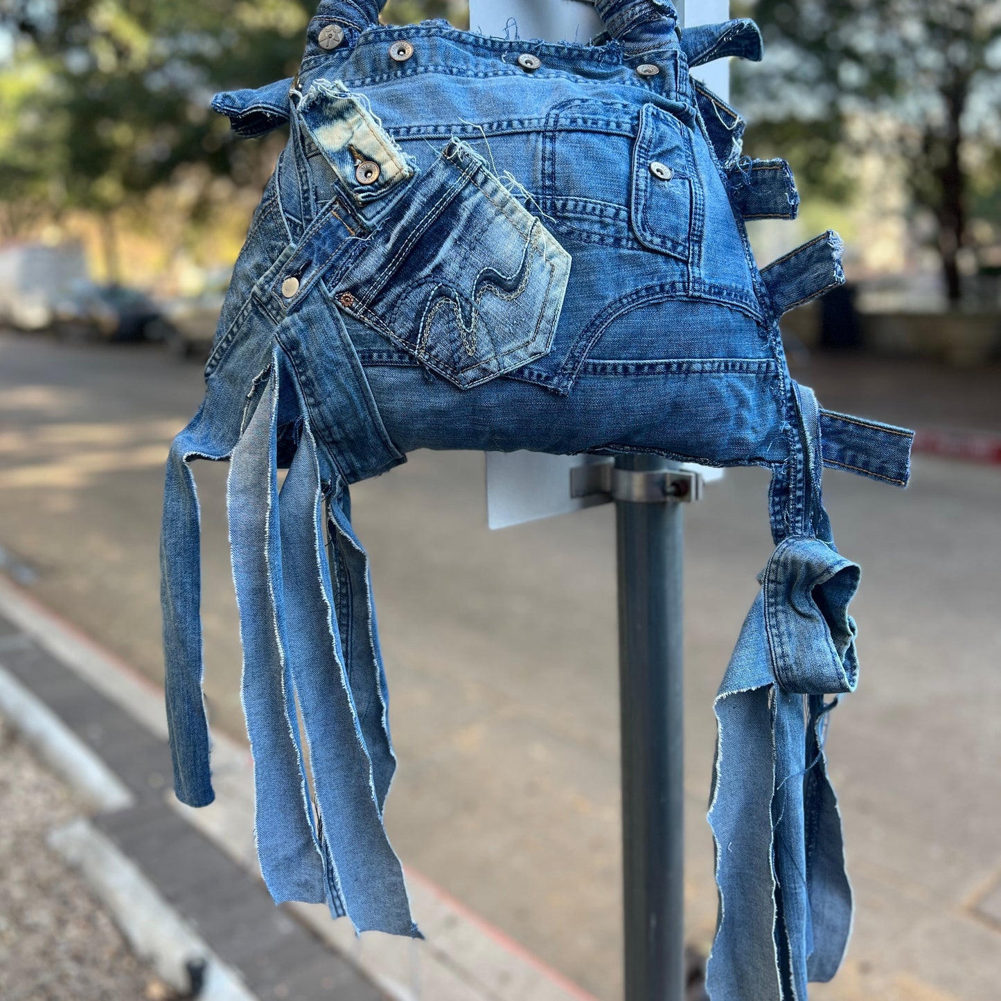 Always Showing Up Differently Ugly Denim Bag