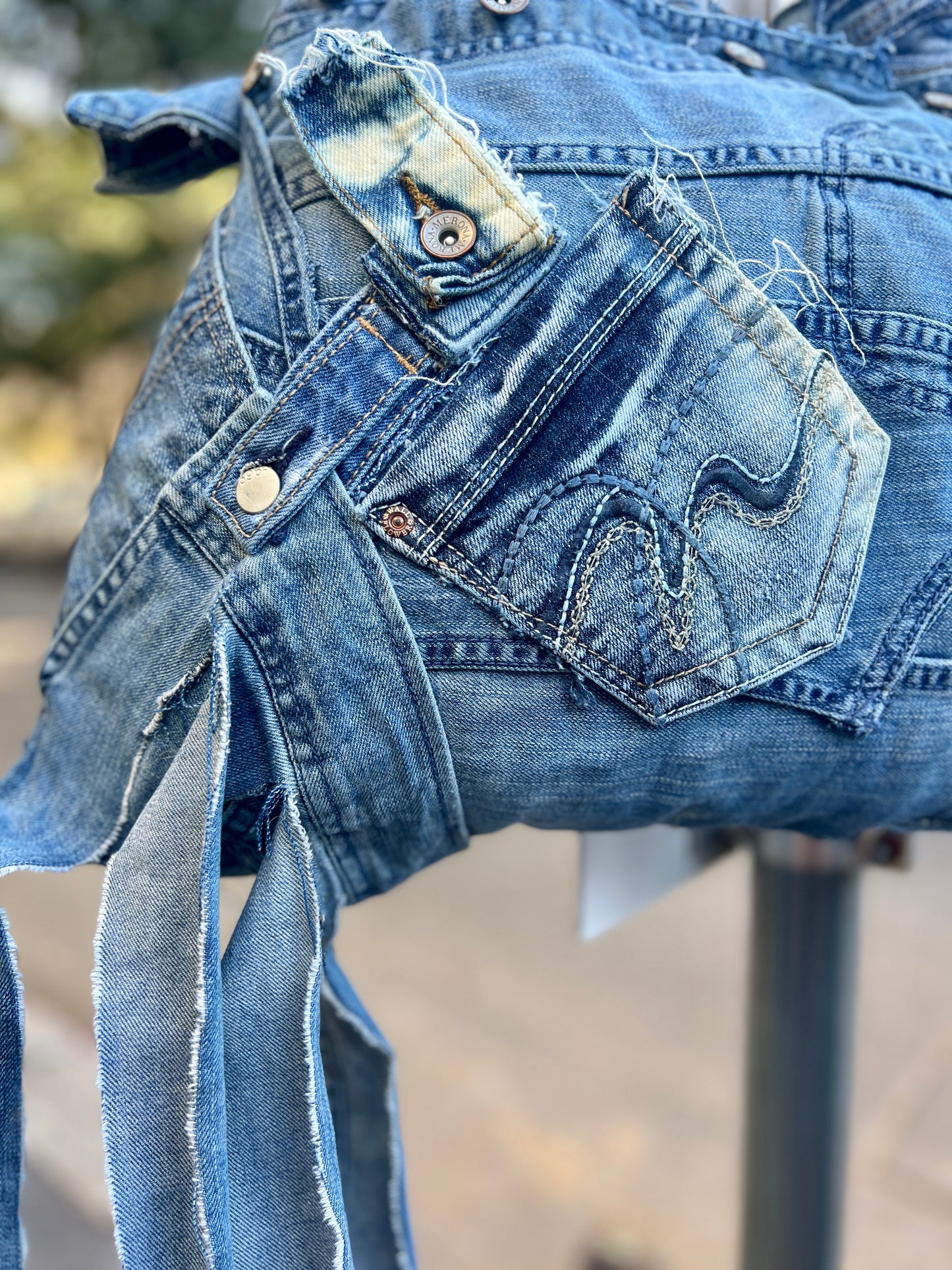 Always Showing Up Differently Ugly Denim Bag