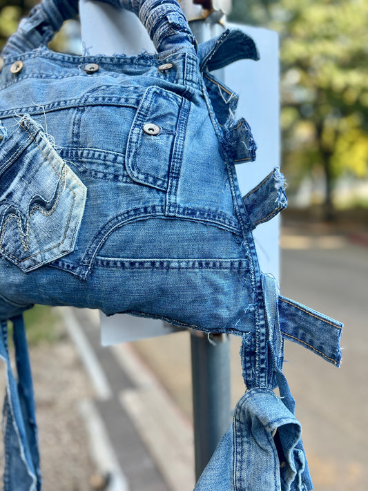 Always Showing Up Differently Ugly Denim Bag