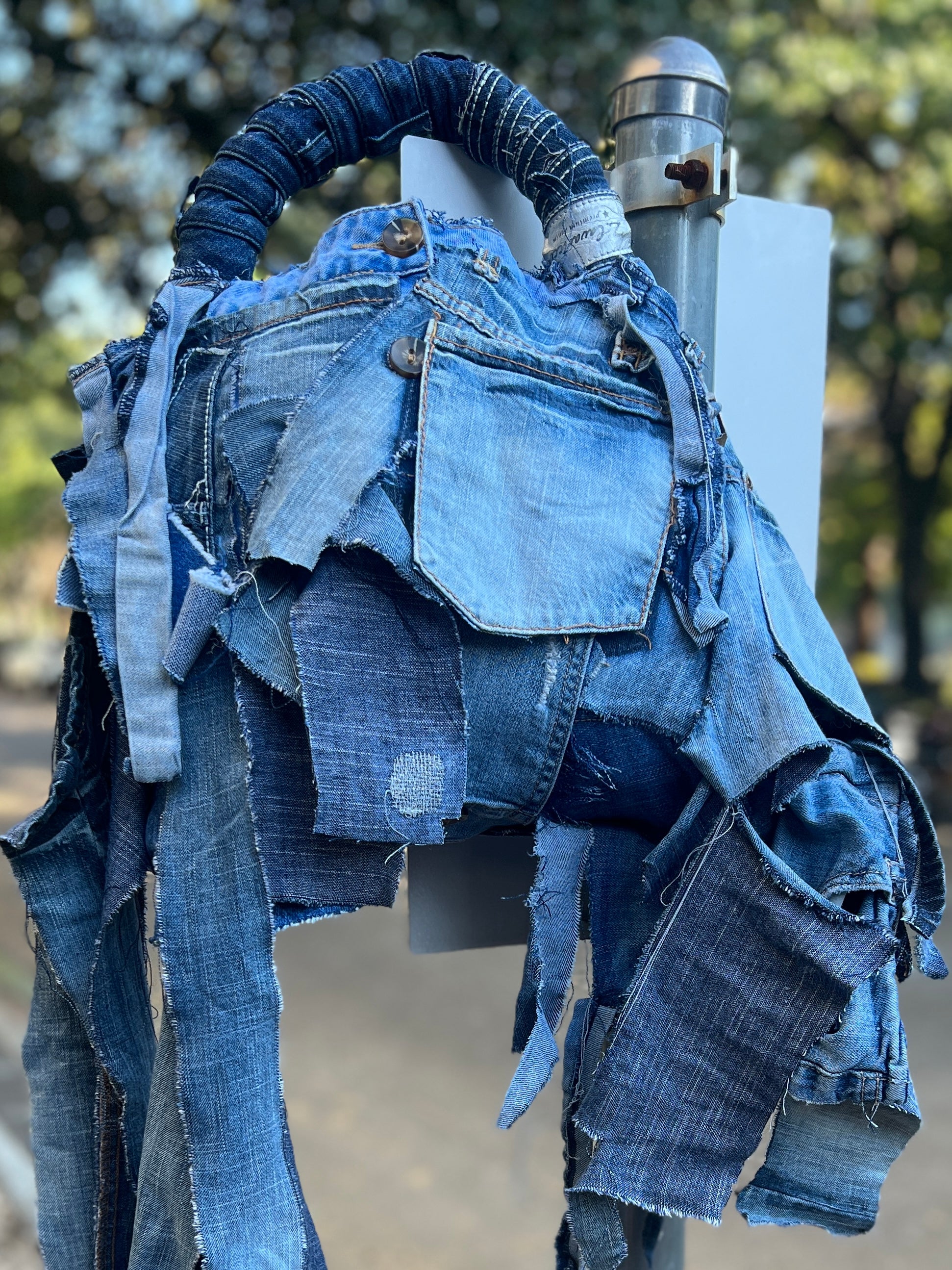 Love Always Ugly Denim Grunge Bag