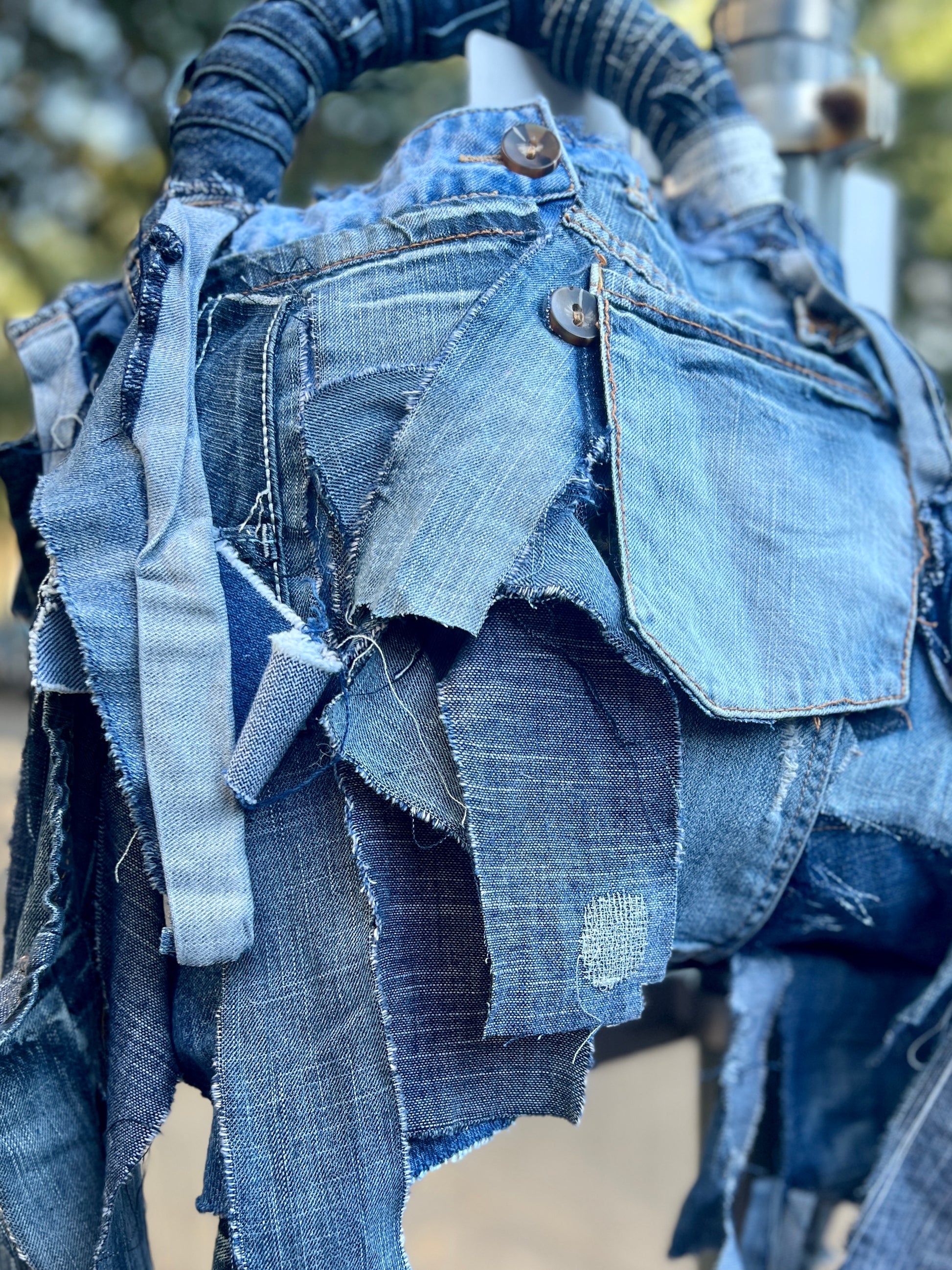 Love Always Ugly Denim Grunge Bag