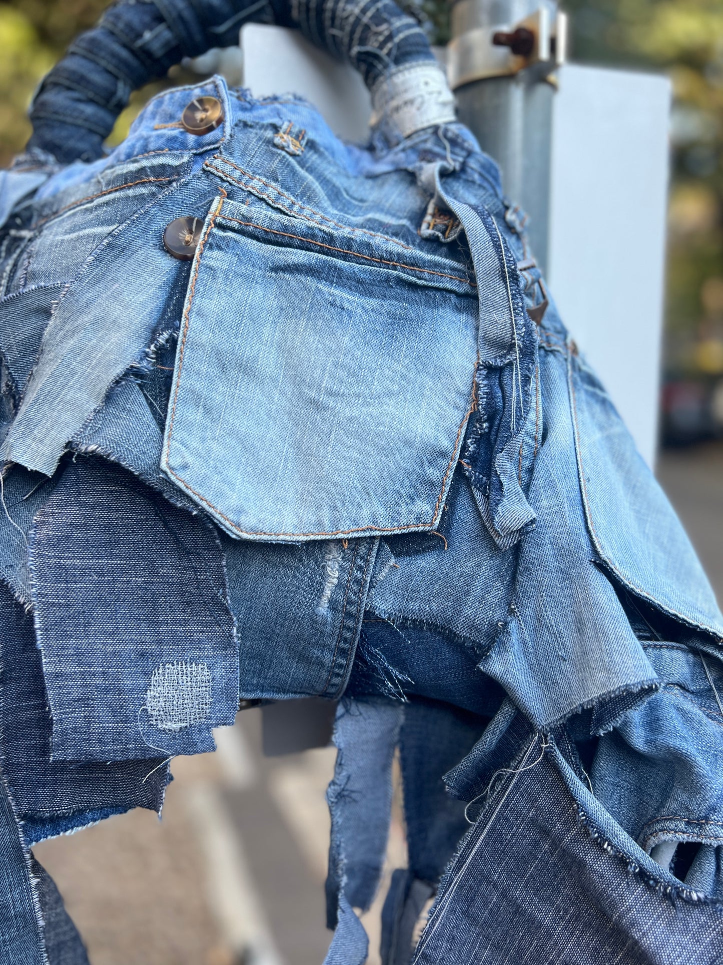 Love Always Ugly Denim Grunge Bag