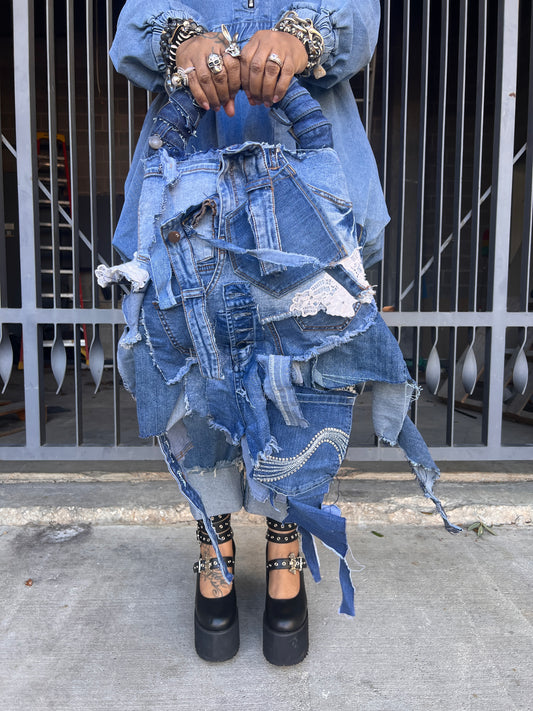 Everyday Talking Blessings Ugly Denim Grunge Bag