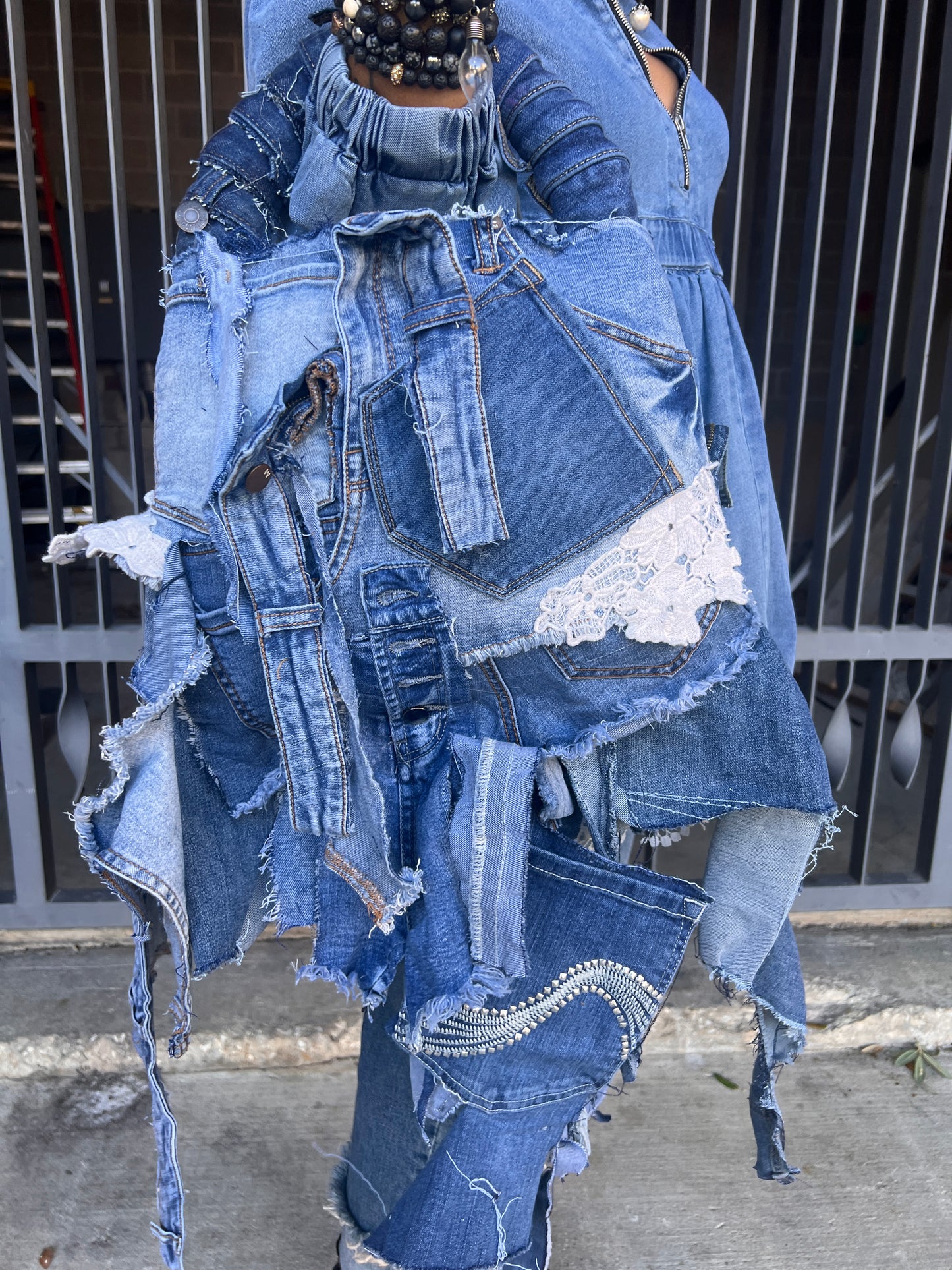 Everyday Talking Blessings Ugly Denim Grunge Bag