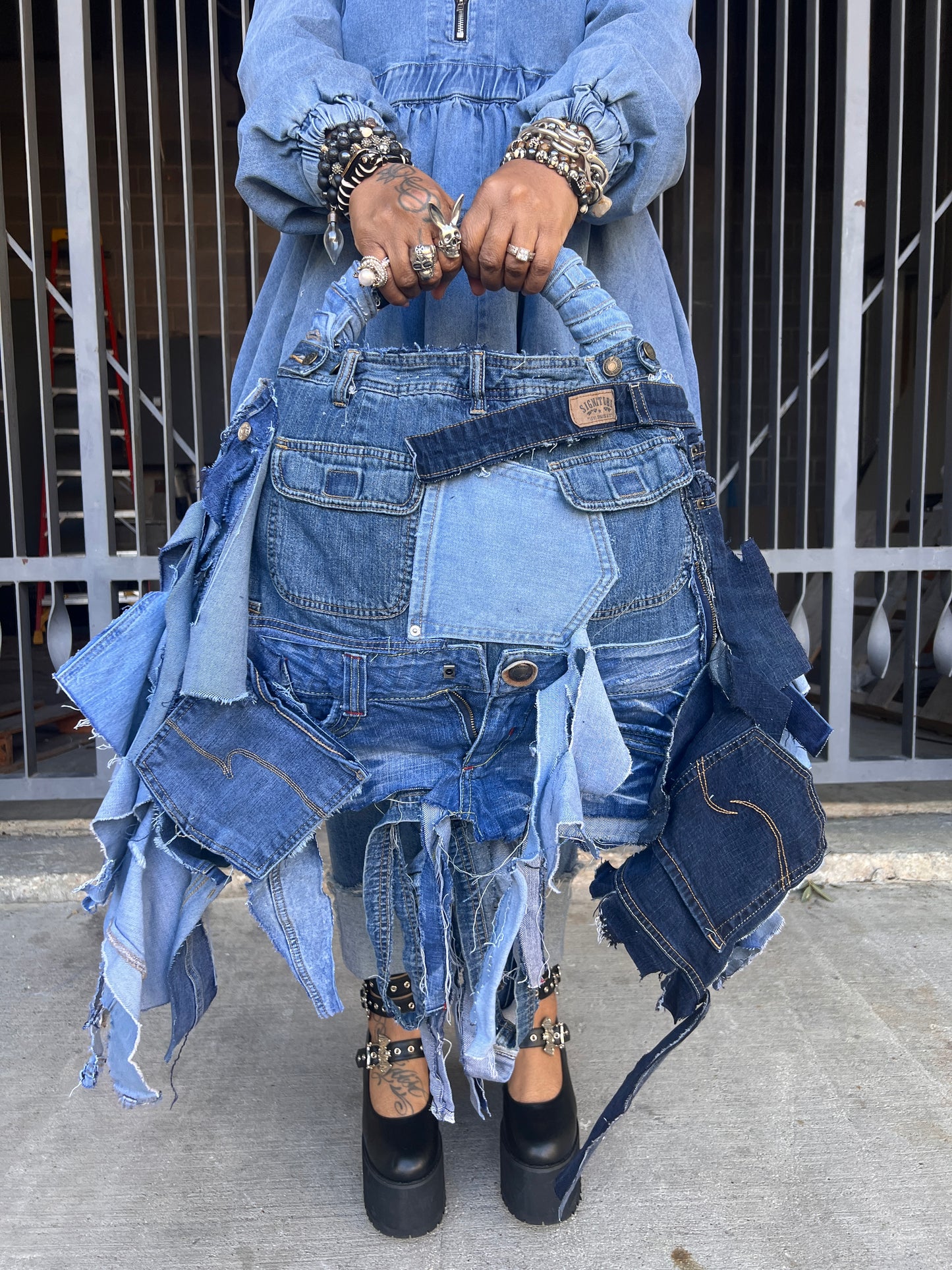 Always Getting Attention Ugly Denim Bag: Unique Style