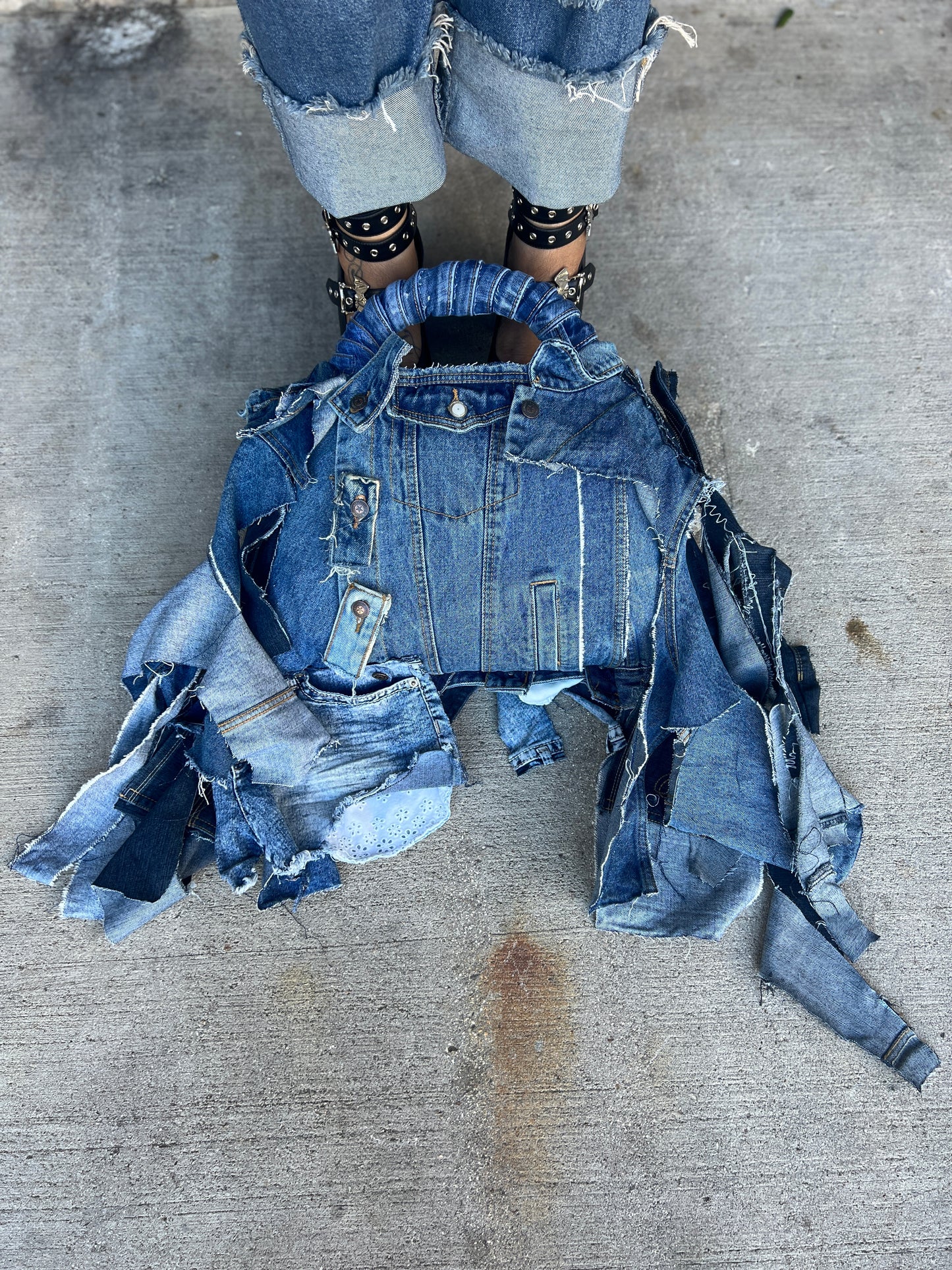 Always Standing Out Ugly Style Denim Bag: