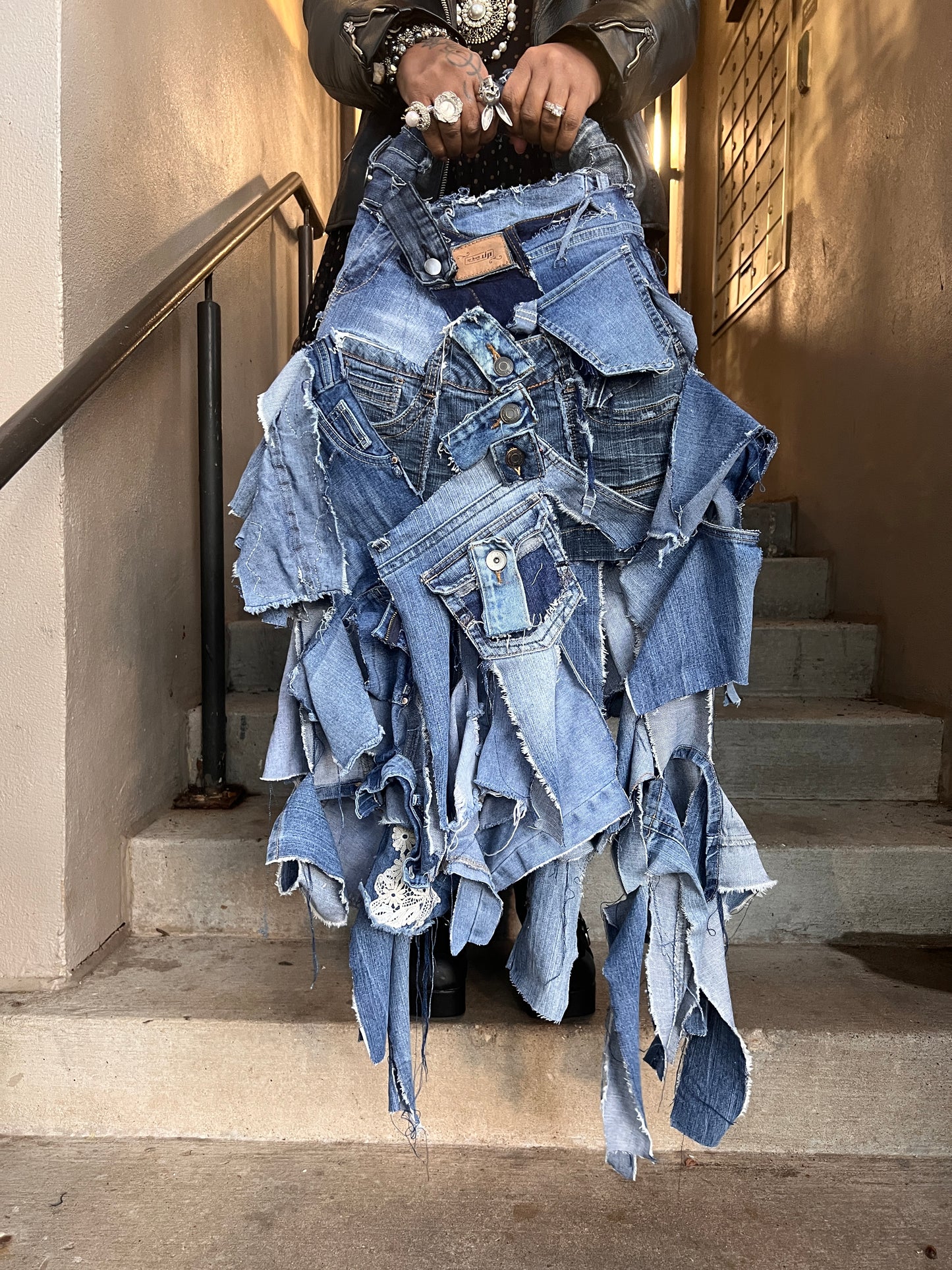 Working On My Dreams Ugly Denim Funky Grunge Bag