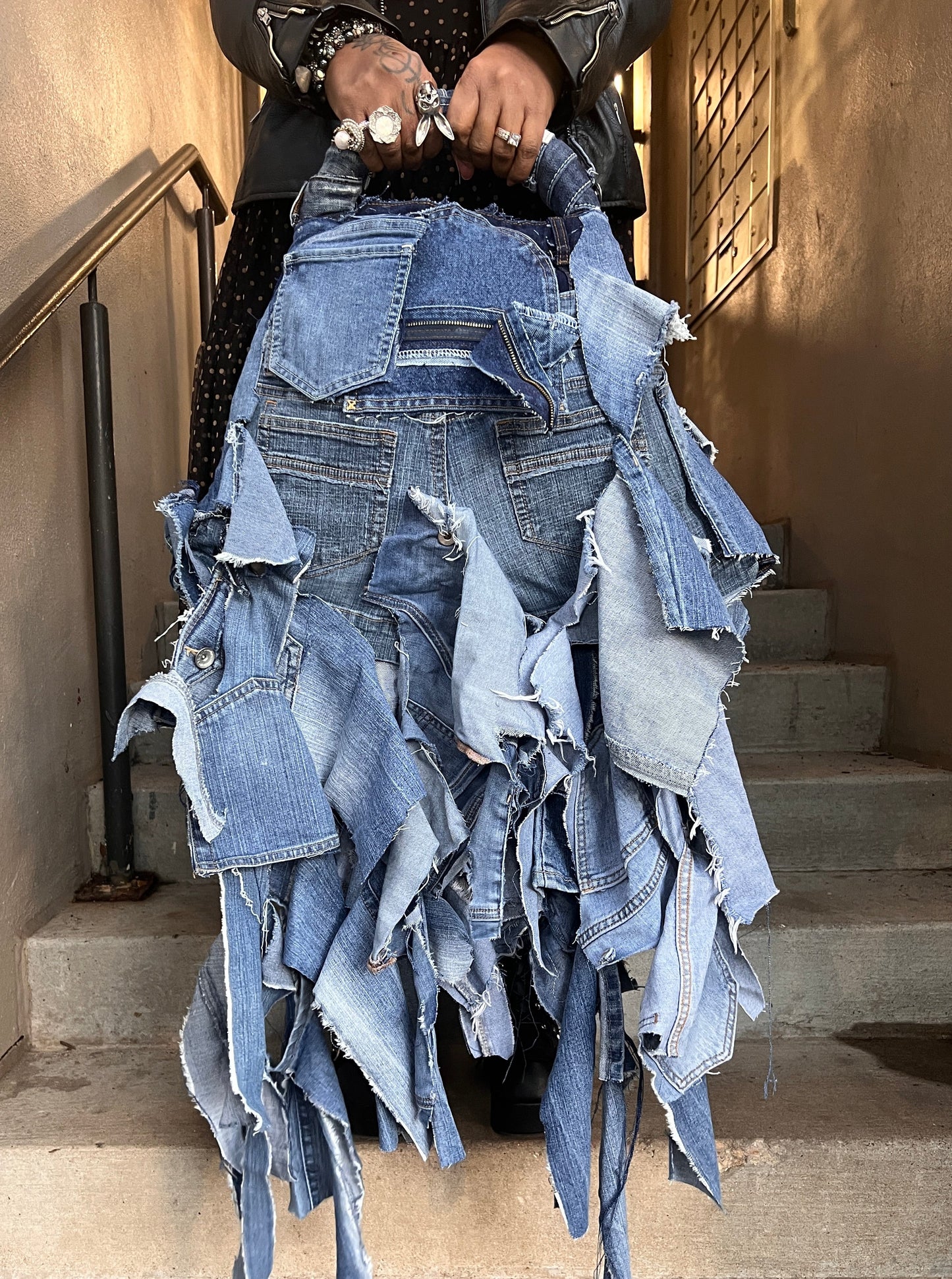 Working On My Dreams Ugly Denim Funky Grunge Bag