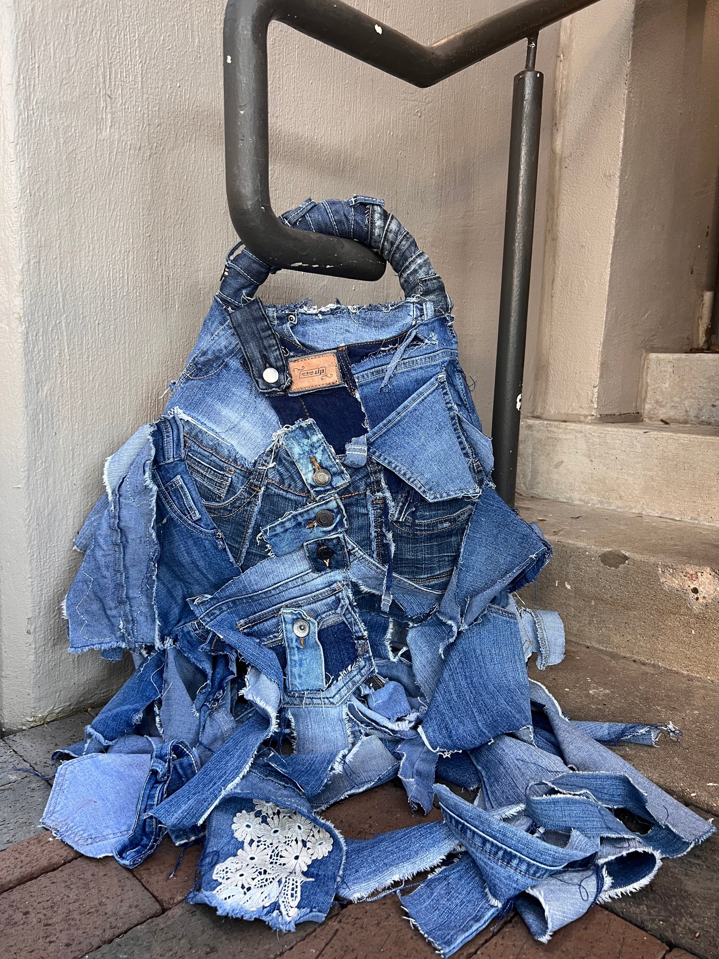 Working On My Dreams Ugly Denim Funky Grunge Bag