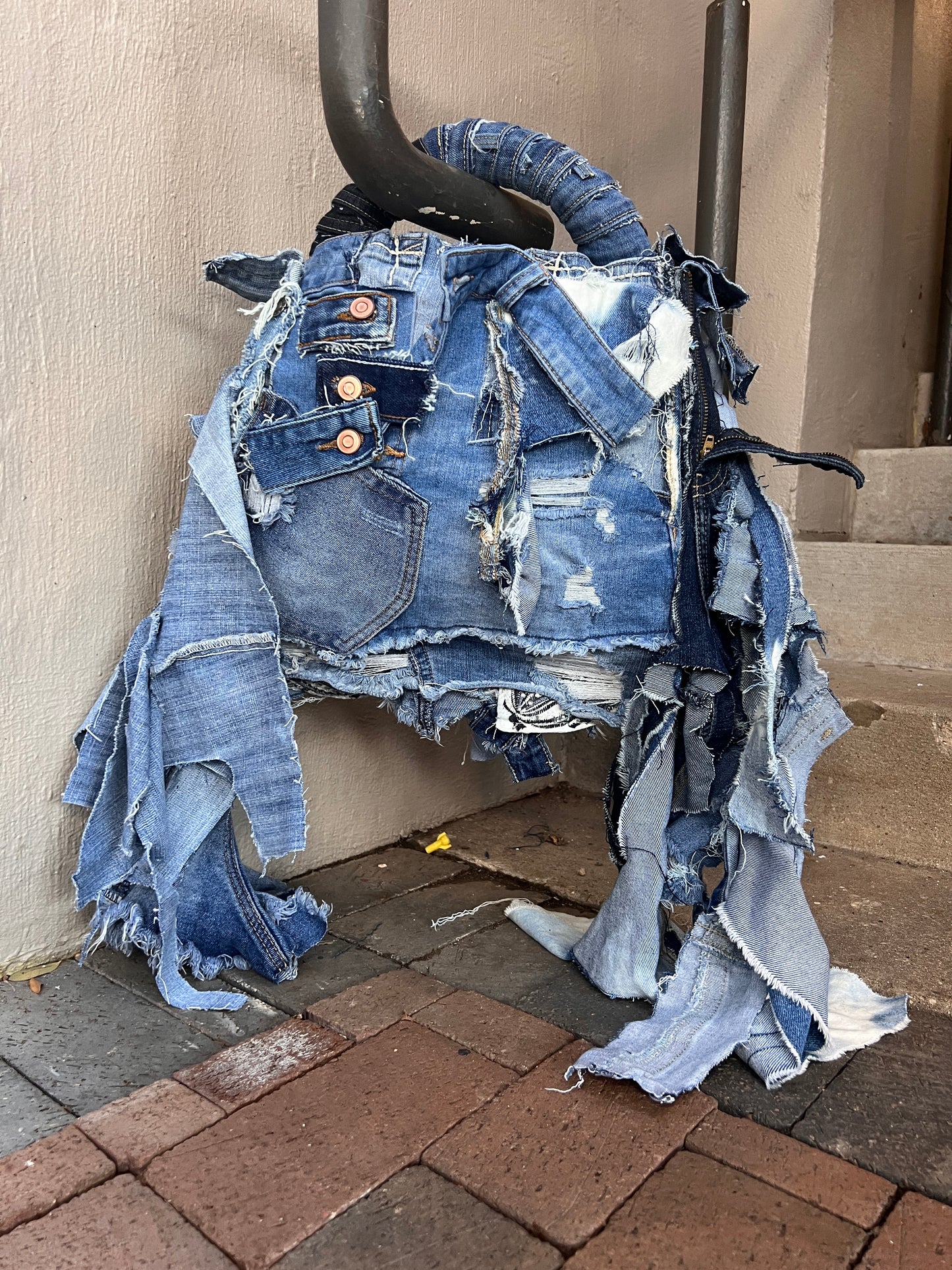 Pretty Girl Fly Ugly Denim Bag Uniquely Handcrafted