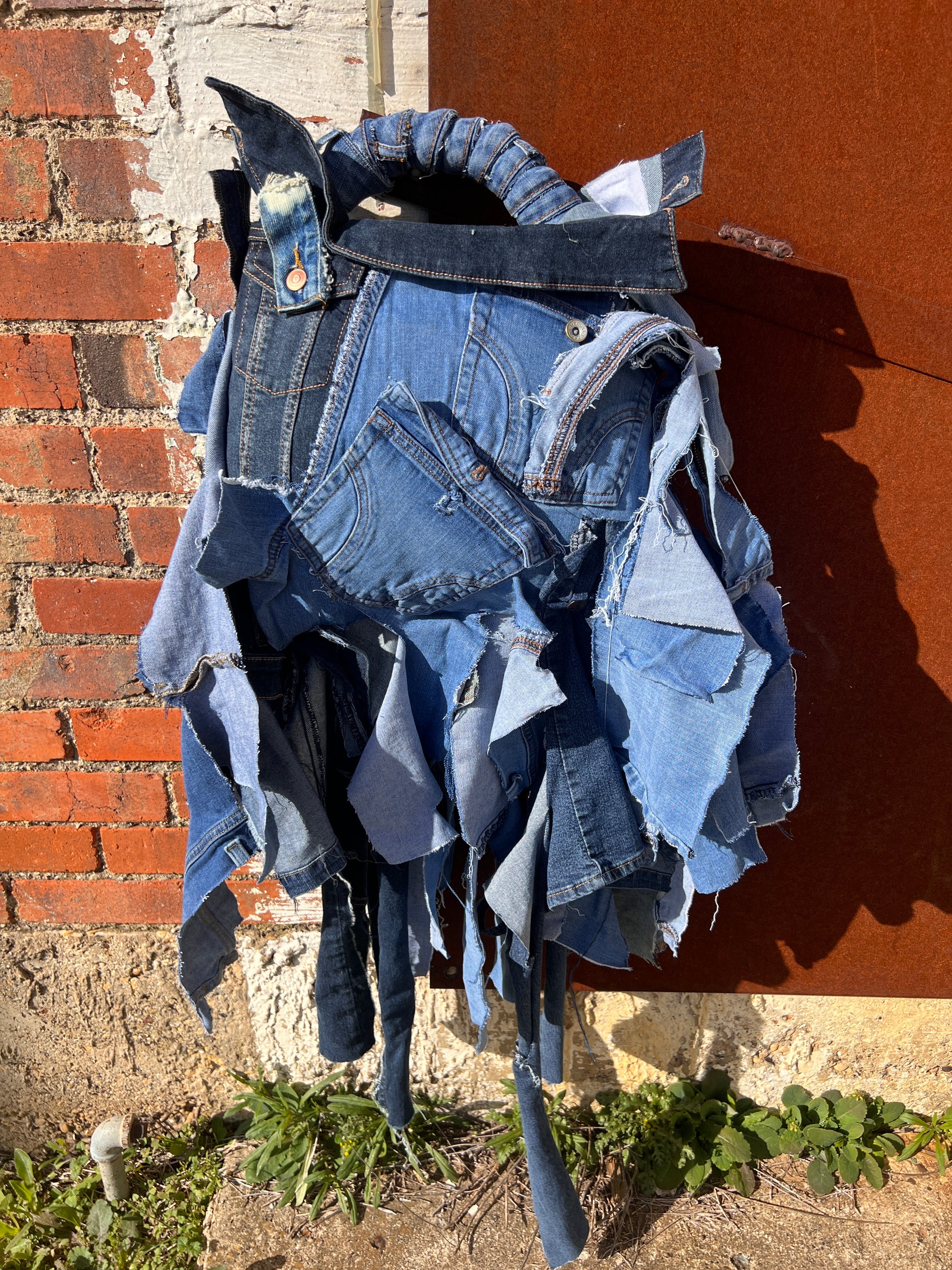 Always Slay Ugly Denim Grunge Bag