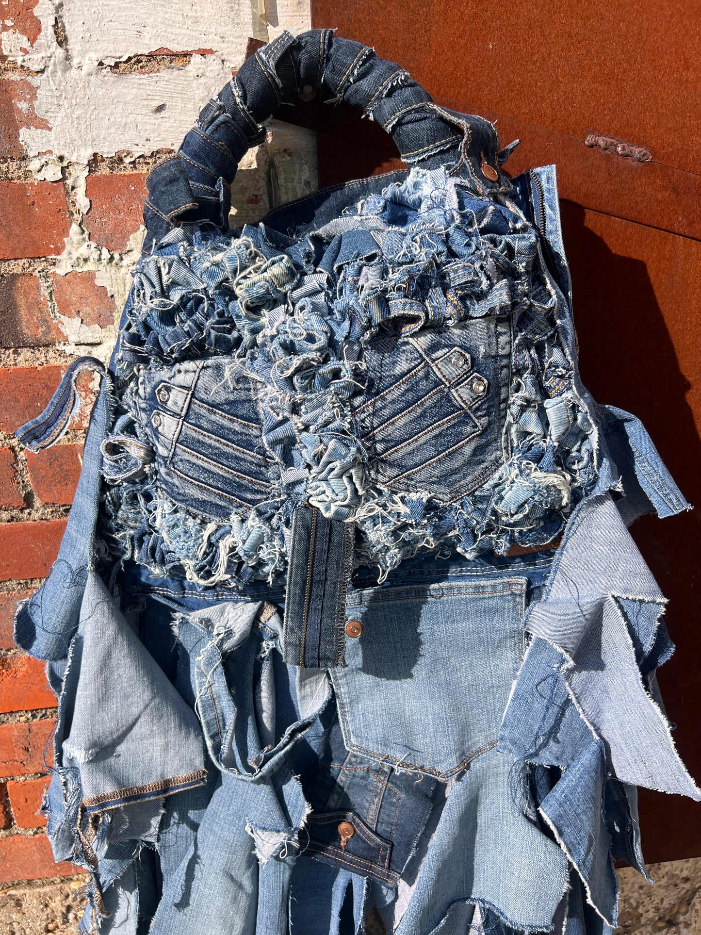 Keep It Funky And Grungy Ugly Denim Upcycled Jean Bag