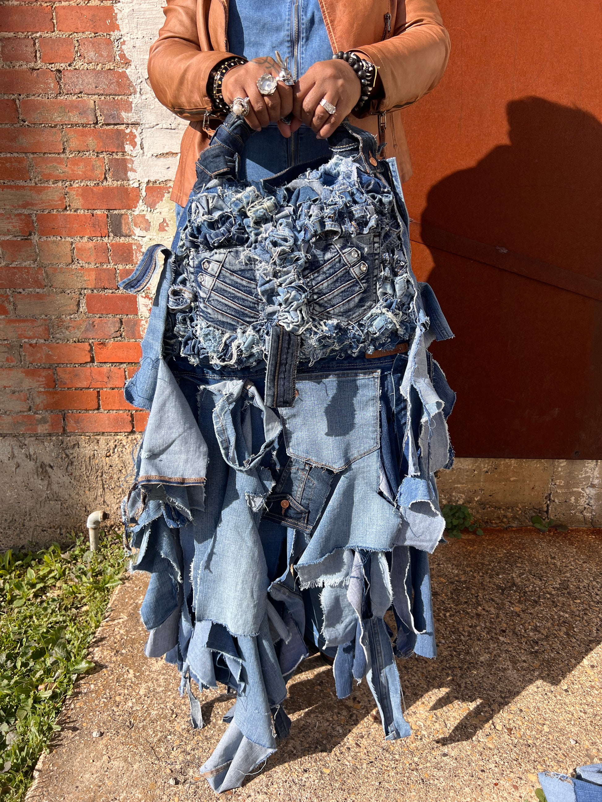 Keep It Funky And Grungy Ugly Denim Upcycled Jean Bag