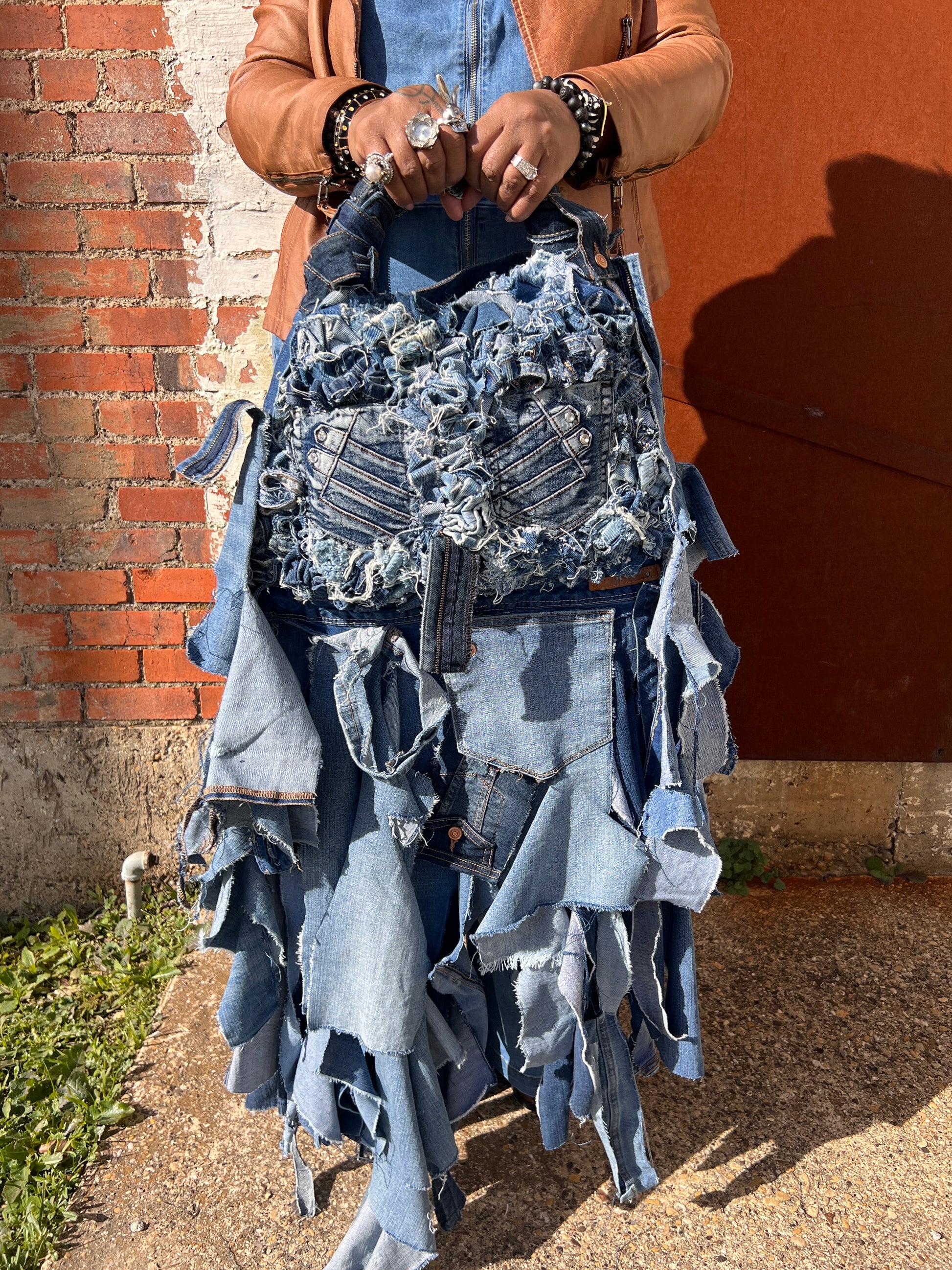 Keep It Funky And Grungy Ugly Denim Upcycled Jean Bag