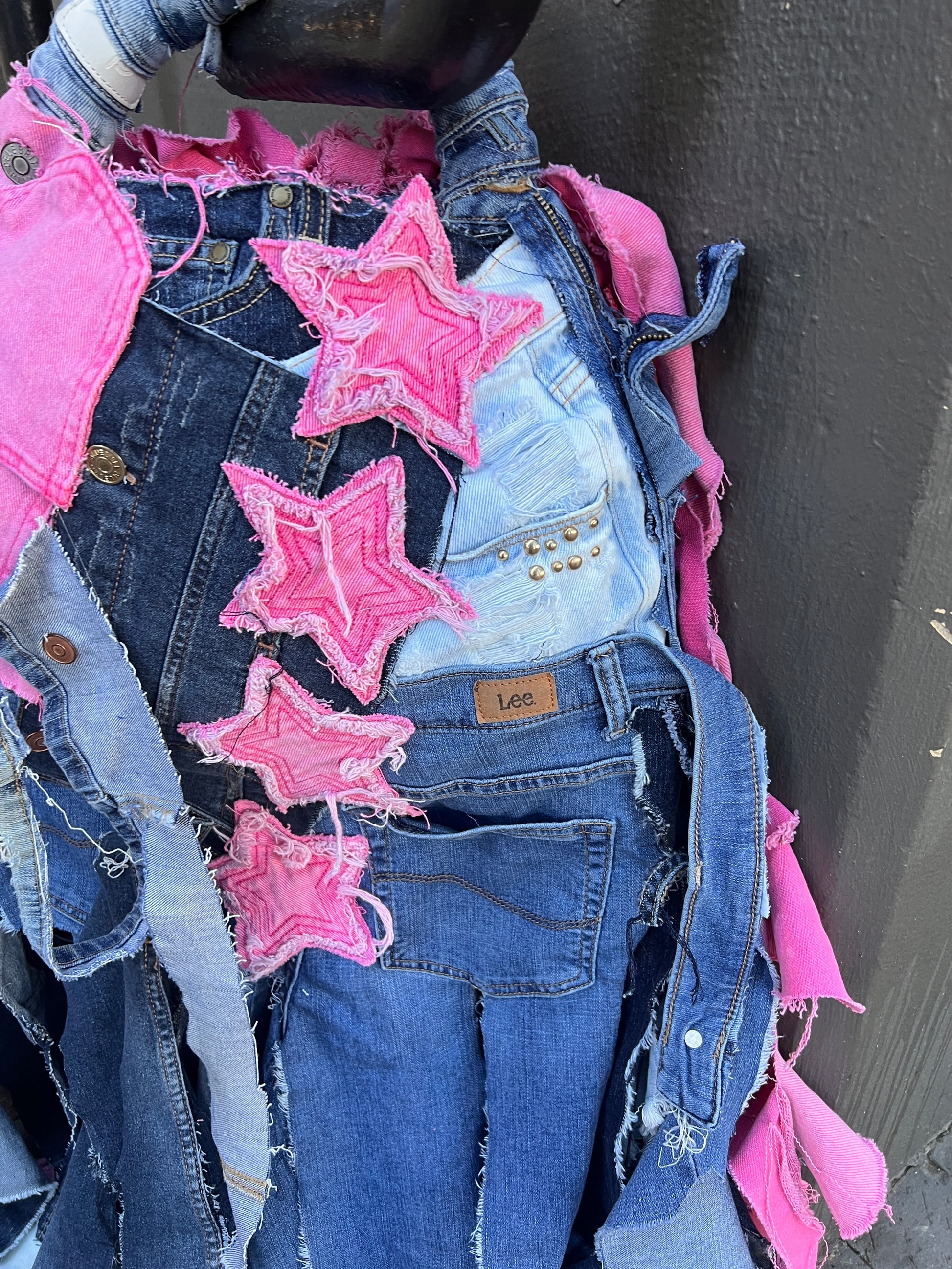 Big Ole' Pink Ugly Denim Grunge Bag