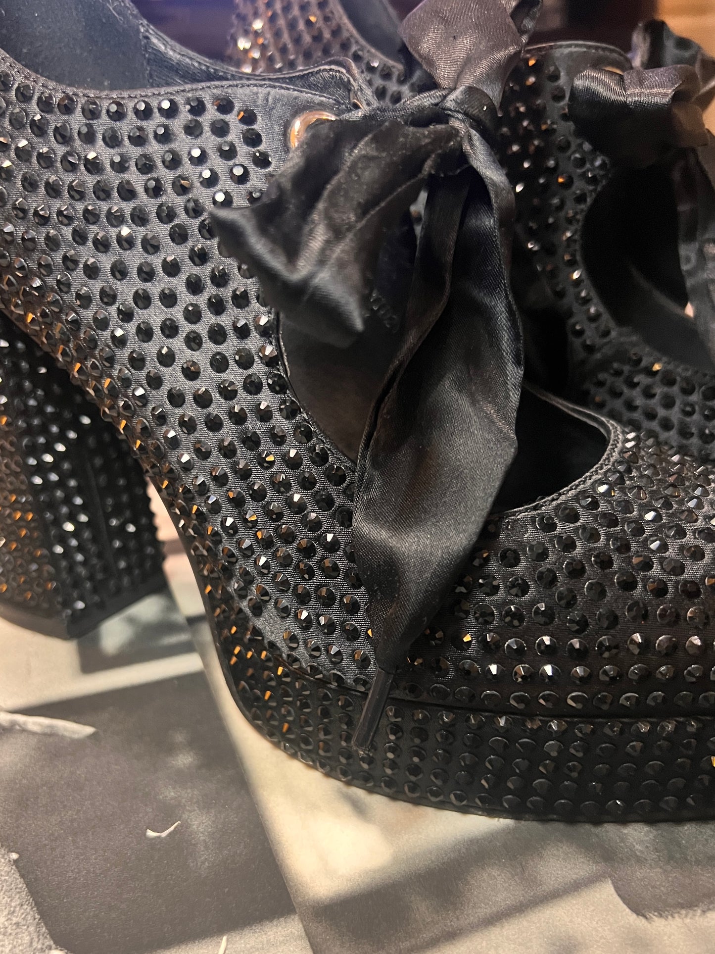 Pre-Loved Black Faux Cinderella Black Grunge Shoes