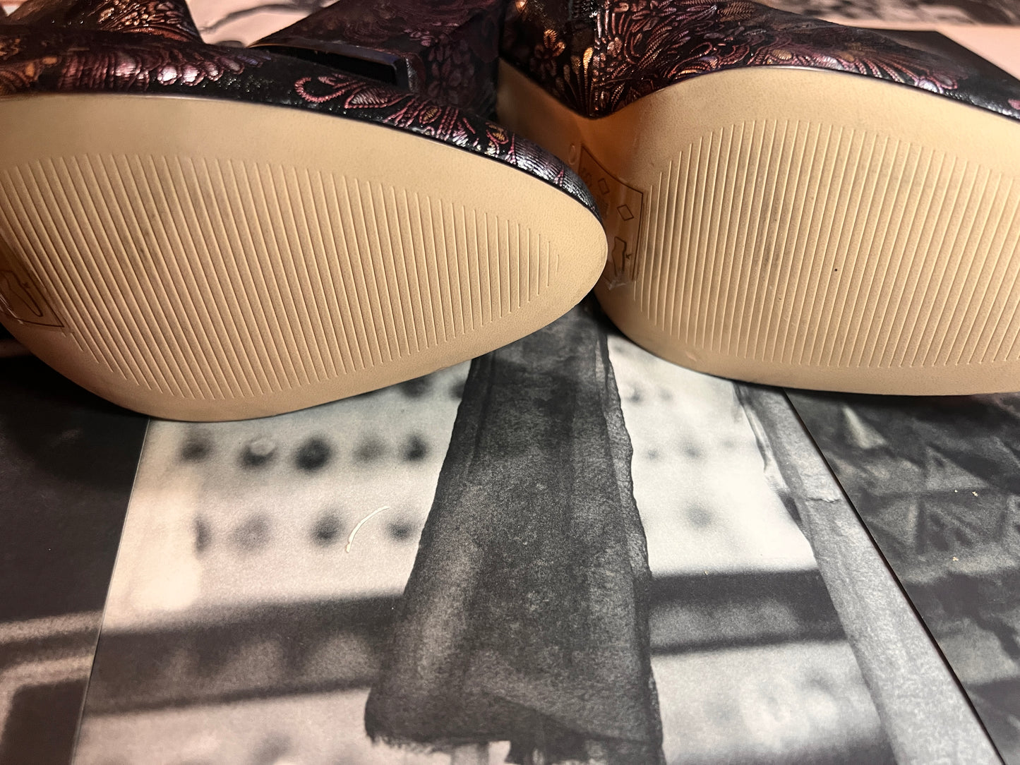 Pre-Loved Purple Grunge Black Funky Bootie