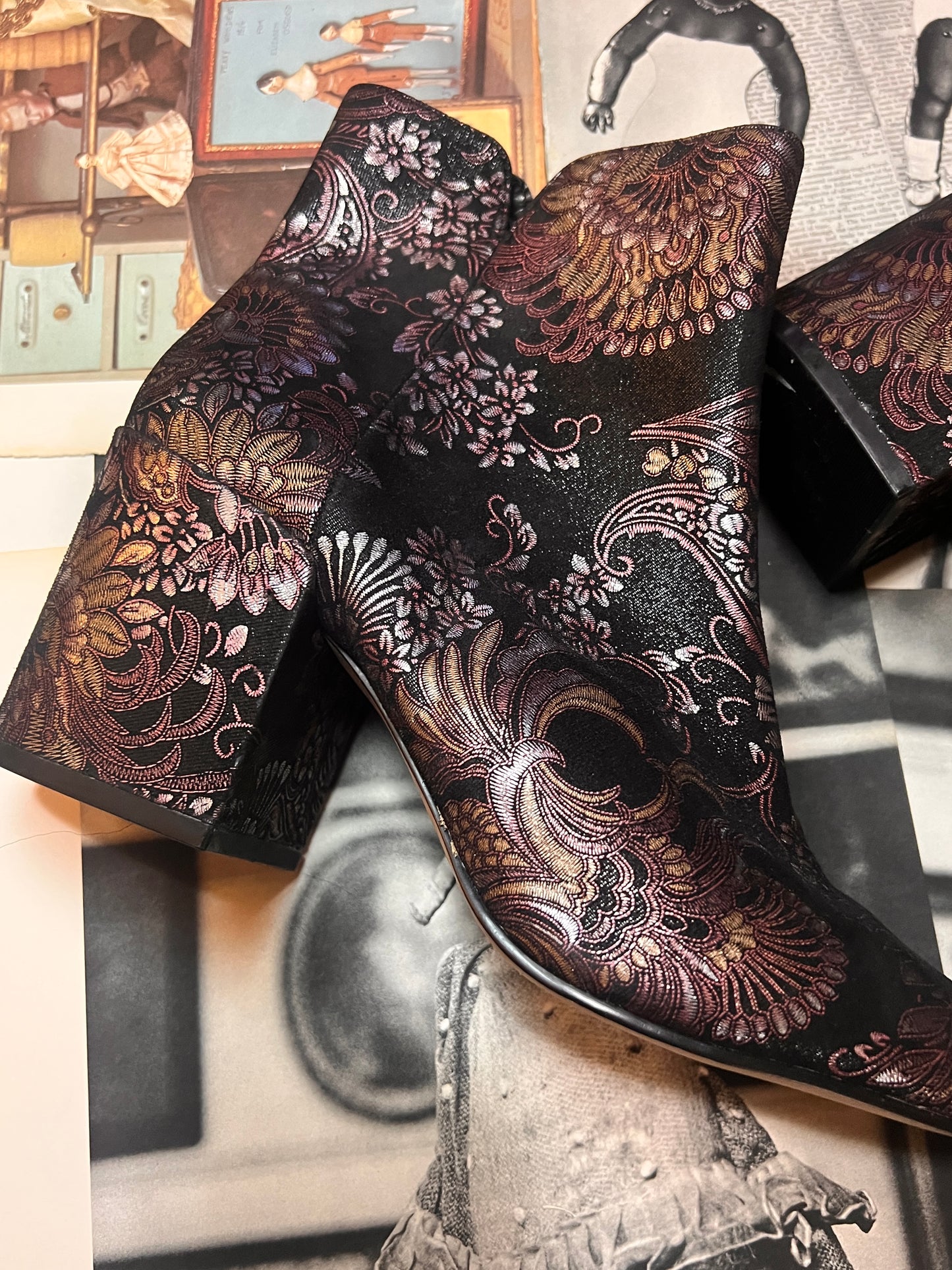 Pre-Loved Purple Grunge Black Funky Bootie