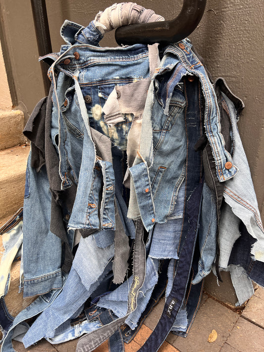 Miss Do It All Ugly Denim Funky Grunge Bag