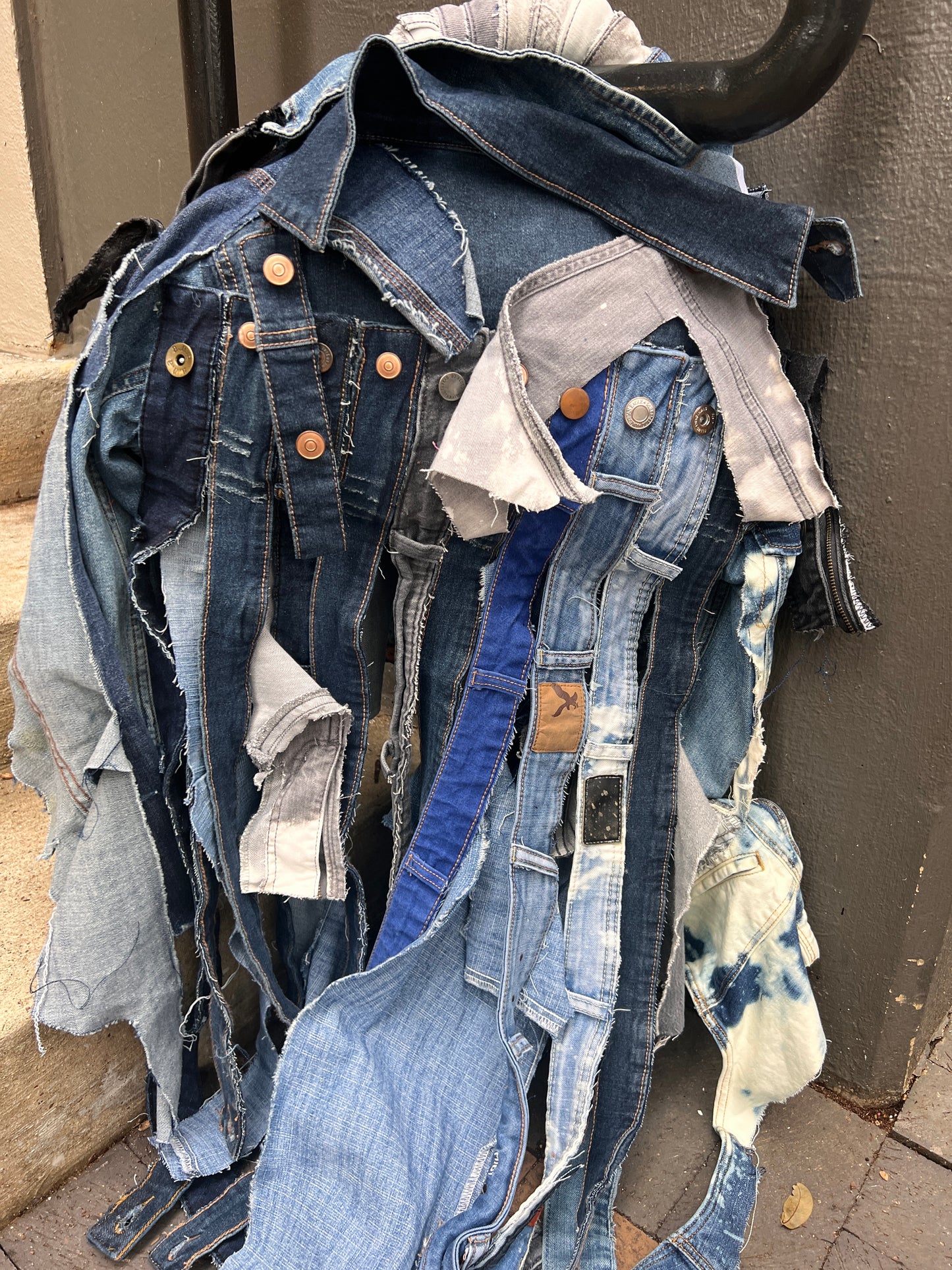 Miss Do It All Ugly Denim Funky Grunge Bag